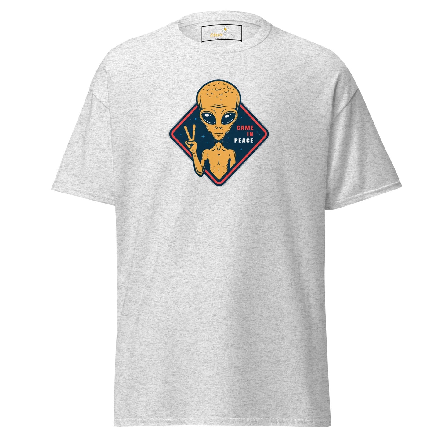 Unisex classic t-shirt - SPACE ALIENS COME IN PEACE - REGULAR - Ash / S
