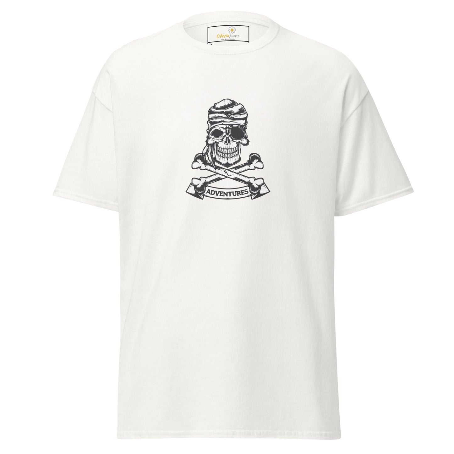 Unisex classic t-shirt - SKULL PIRATES BAY - REGULAR - White / S