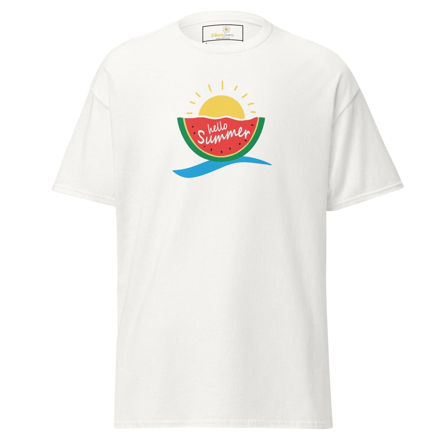 White T-shirt with watermelon graphic from T-SHIRT DESIGN TEE for Men and Women