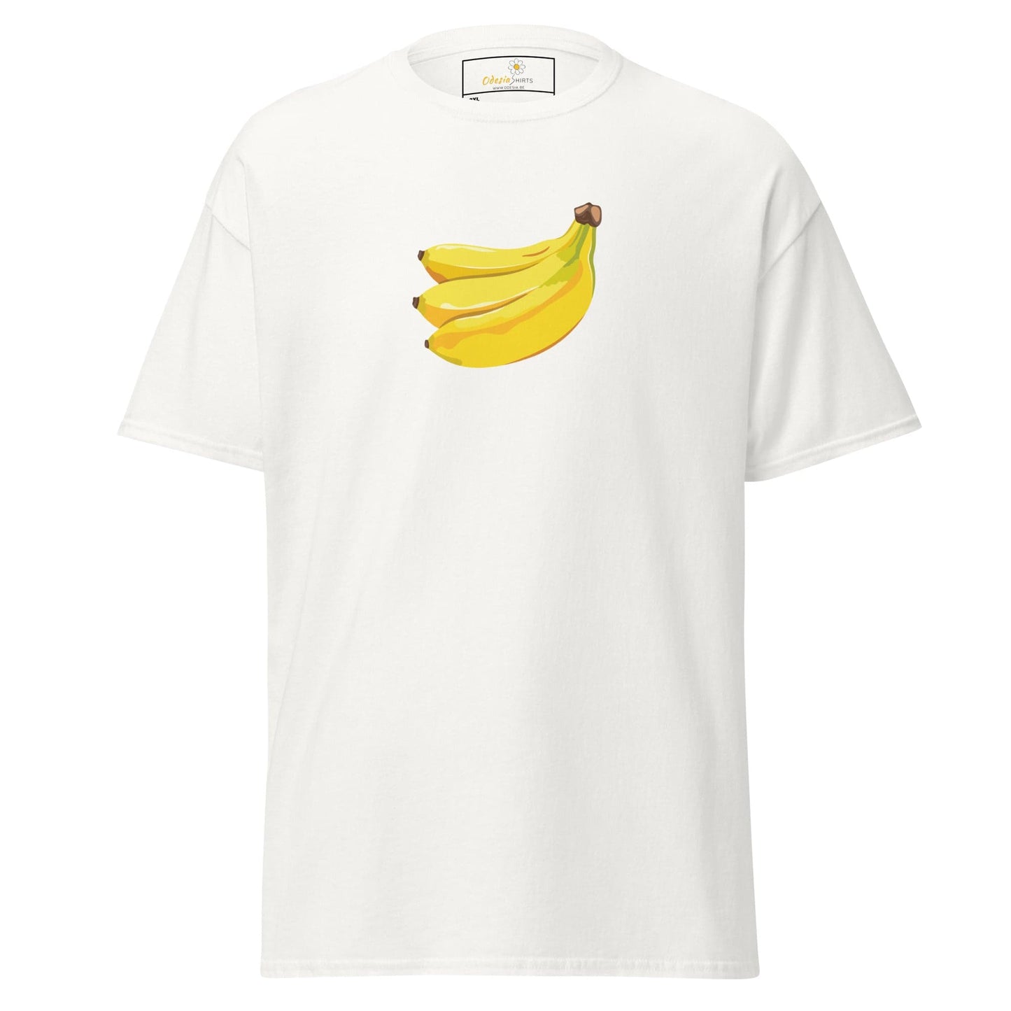 White T-shirt with banana graphic from T-SHIRT DESIGN TEE for Men and Women in 2XL to 5XL