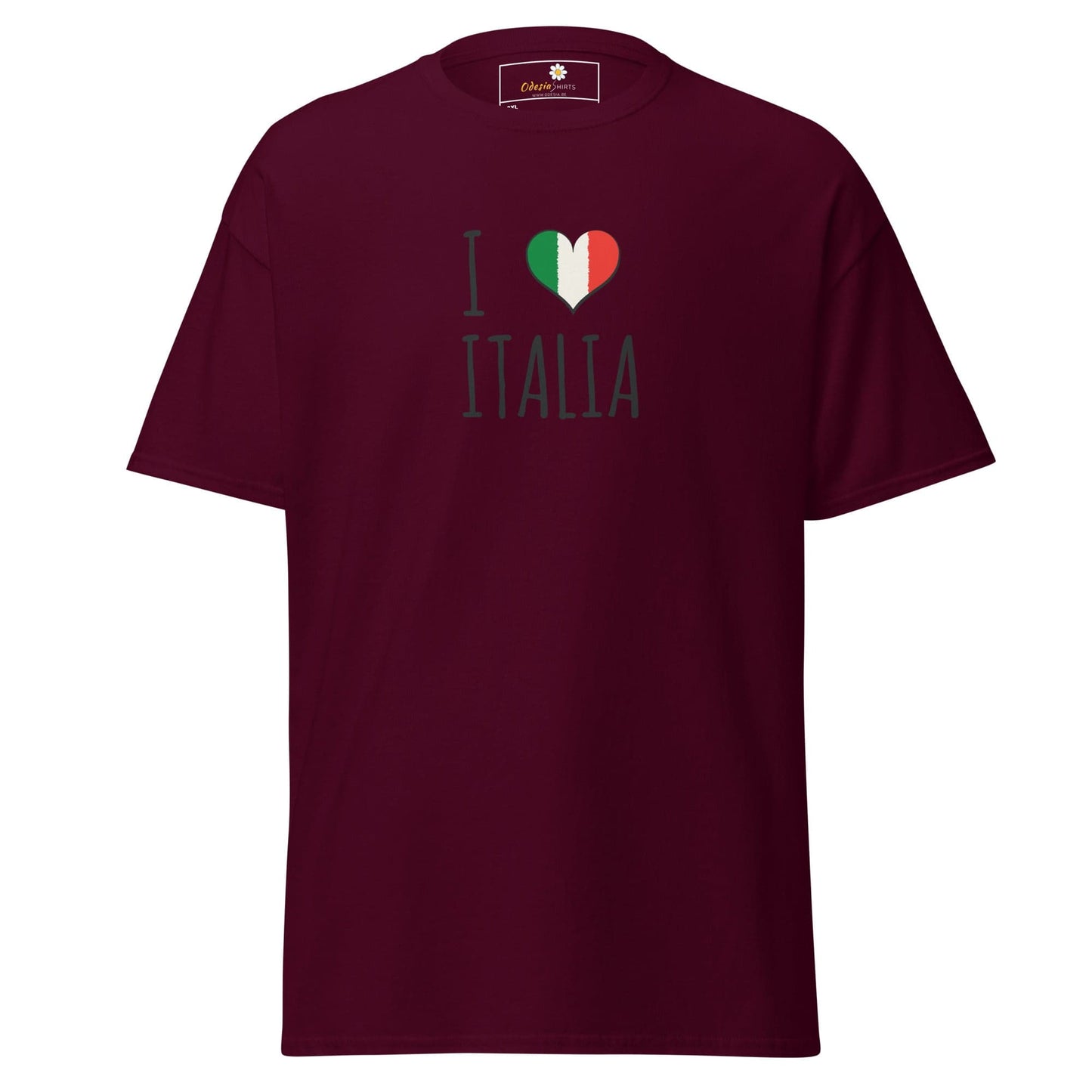 Unisex classic tee - COUNTRY I LOVE ITALY - BIG - Maroon / 2XL