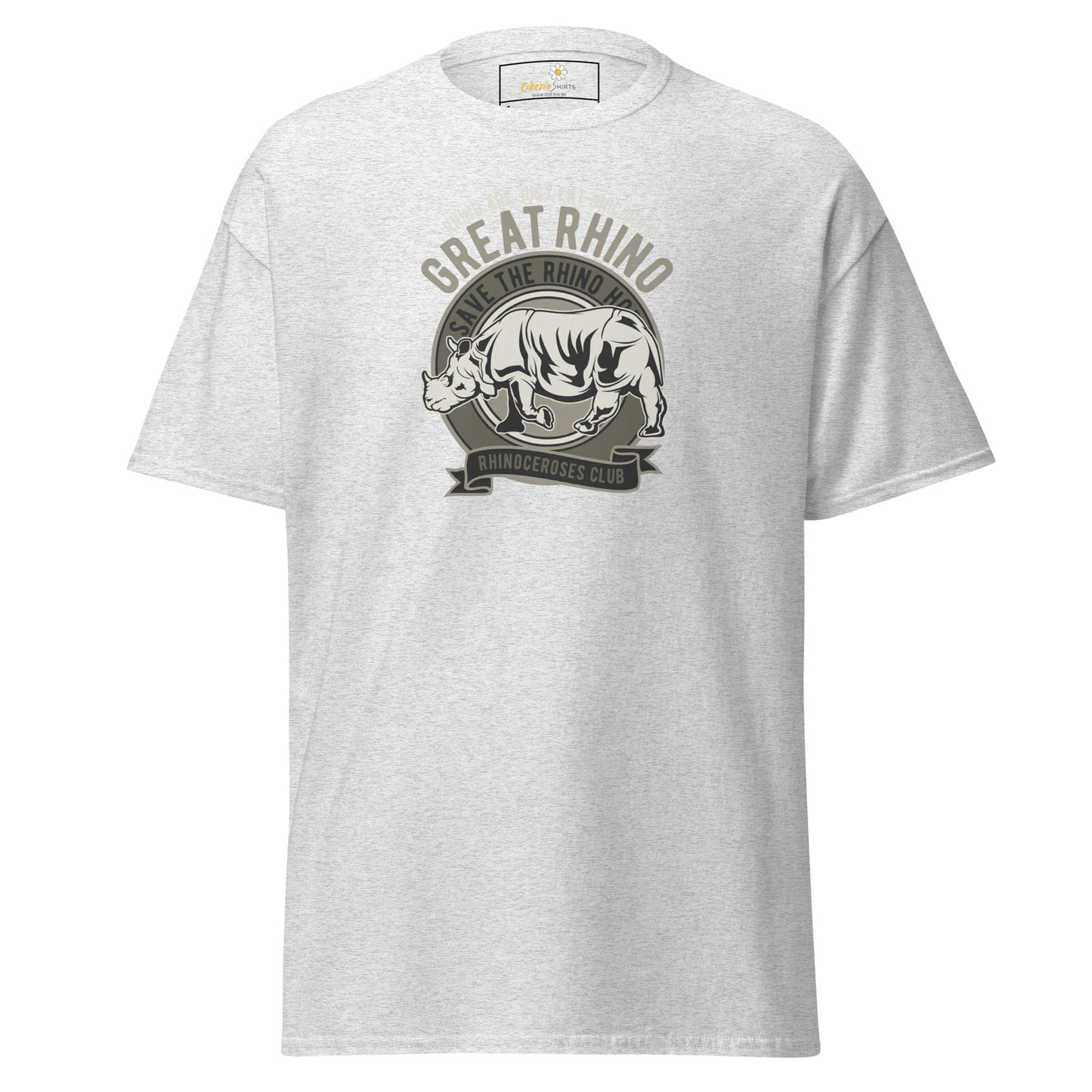 Unisex classic t-shirt - WILD LIFE GREAT RHINO - REGULAR - Ash / S