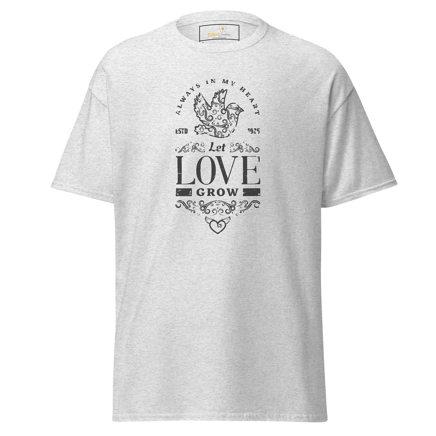 Unisex classic tee - POSITIVE LET LOVE GROW - REGULAR - Ash / S