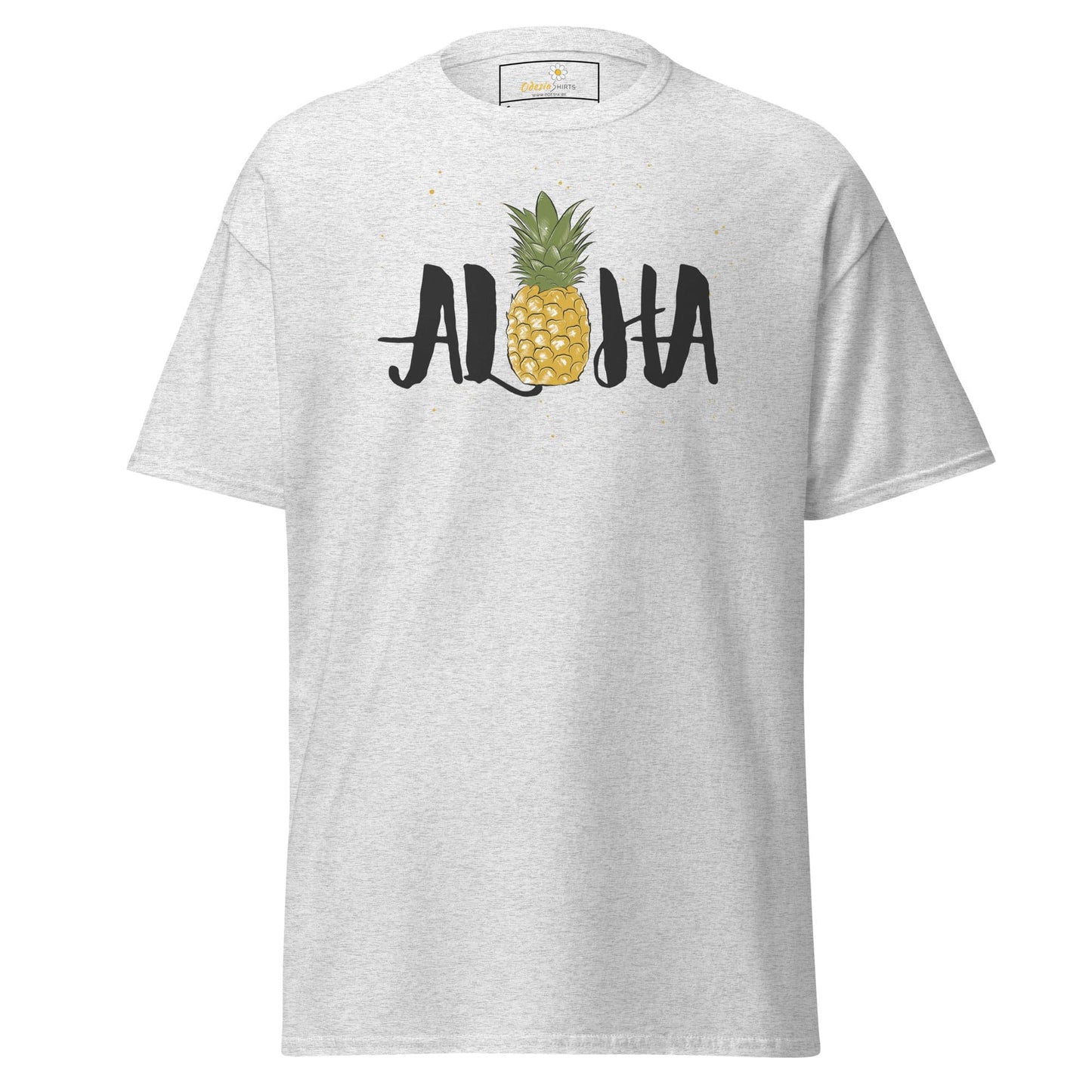 Unisex classic t-shirt - POSITIVE ALOHA HAWAI PINEAPPLE - REGULAR - Ash / S