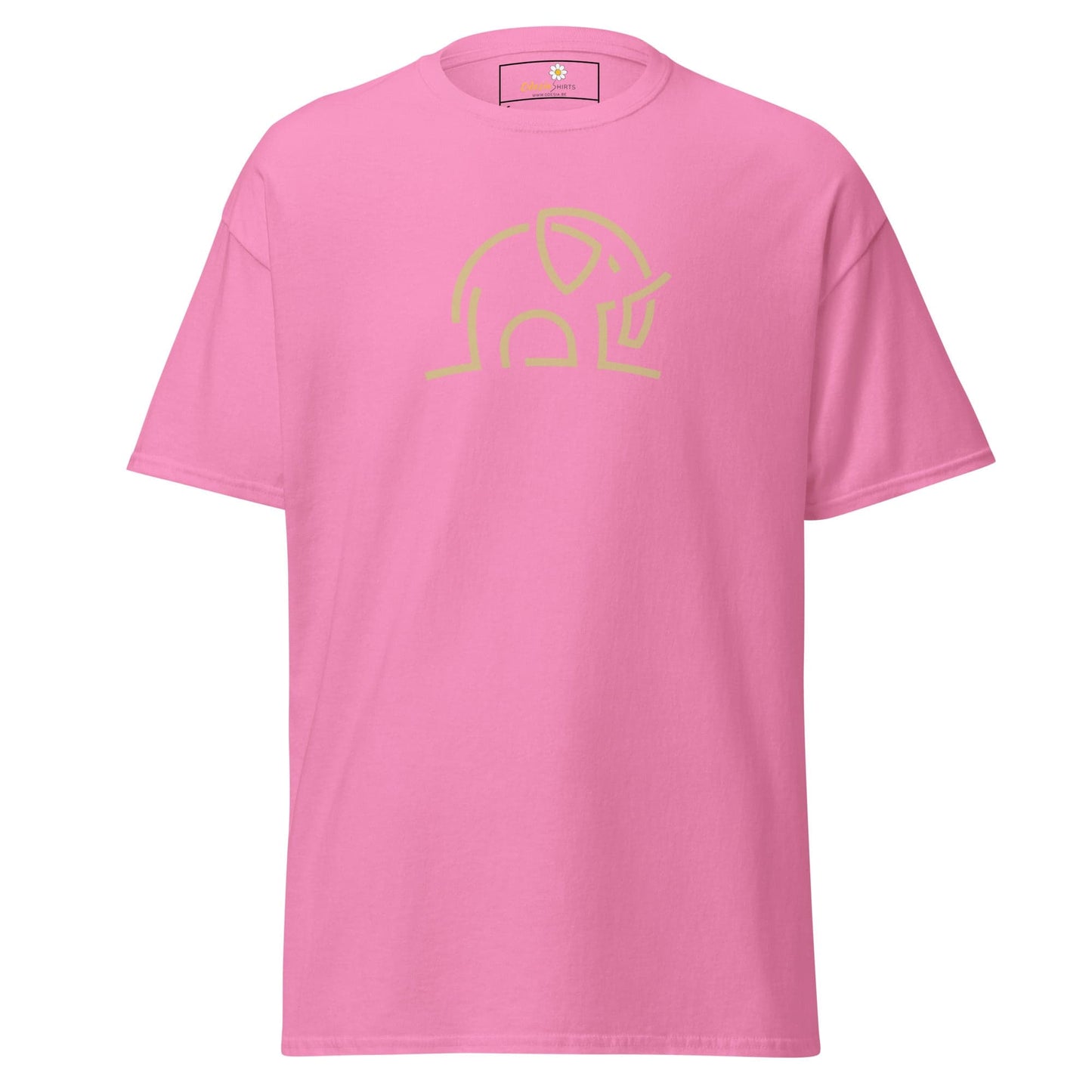 Unisex classic tee - WILD LIFE ELEPHANT LINES - Azalea / S