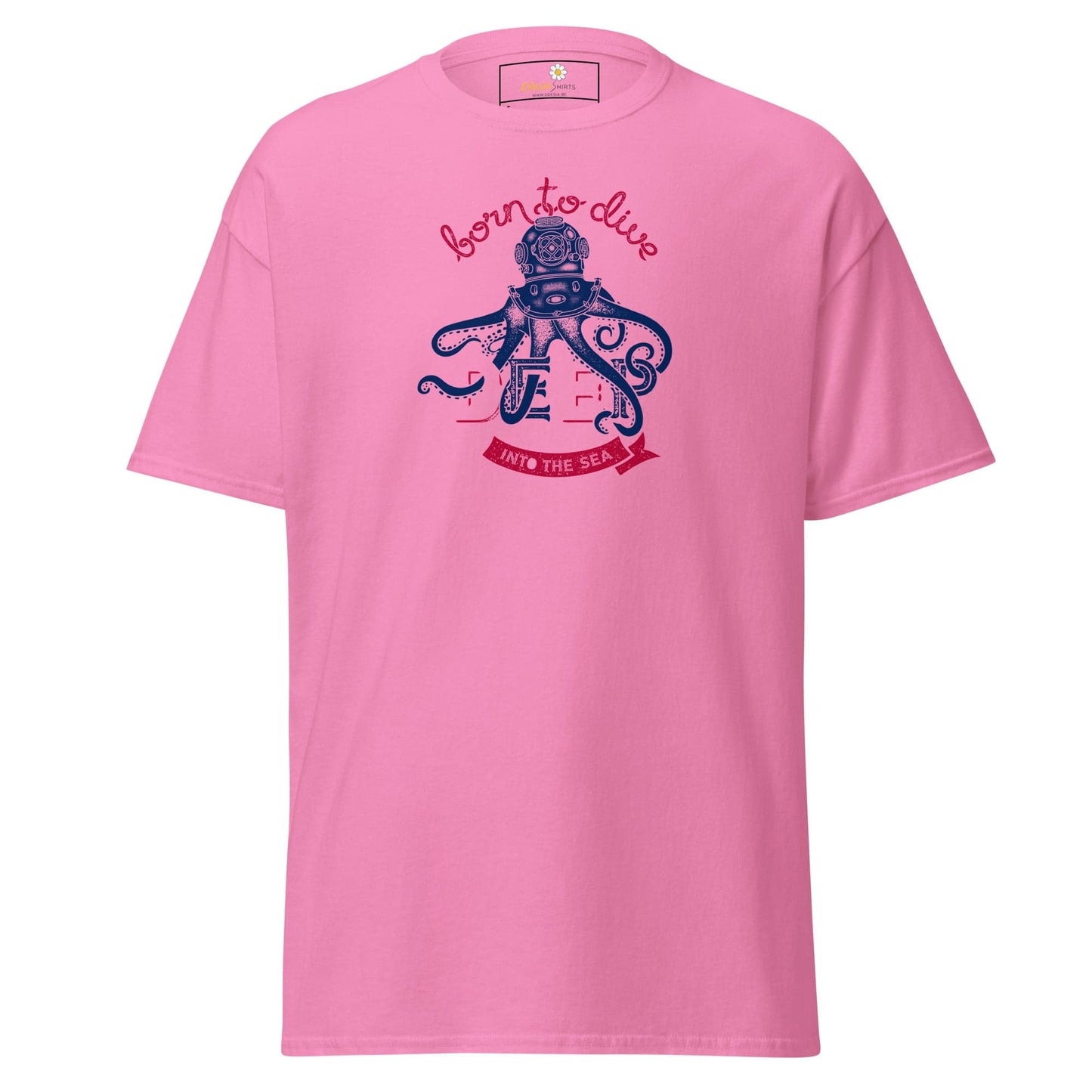 Unisex classic t-shirt - SPORT BORN TO DIVE - REGULAR - Azalea / S