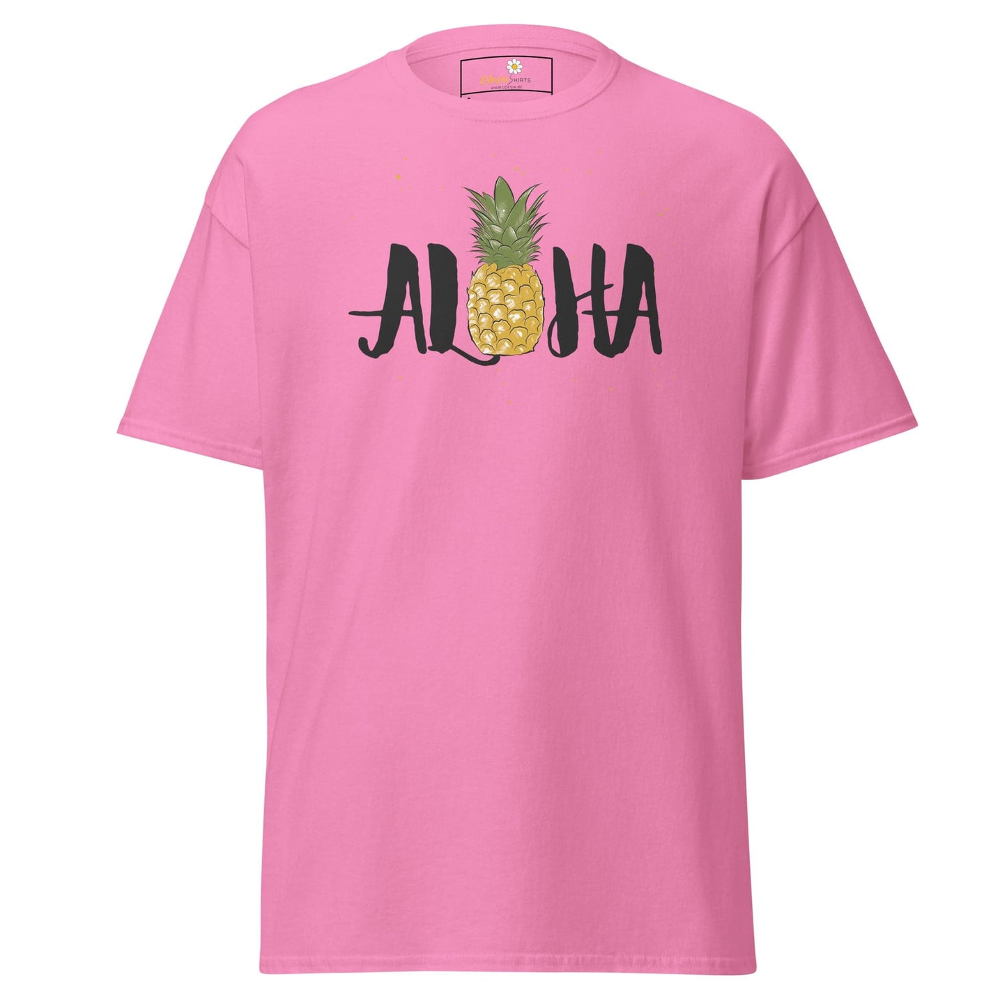 Unisex classic t-shirt - POSITIVE ALOHA HAWAI PINEAPPLE - REGULAR - Azalea / S