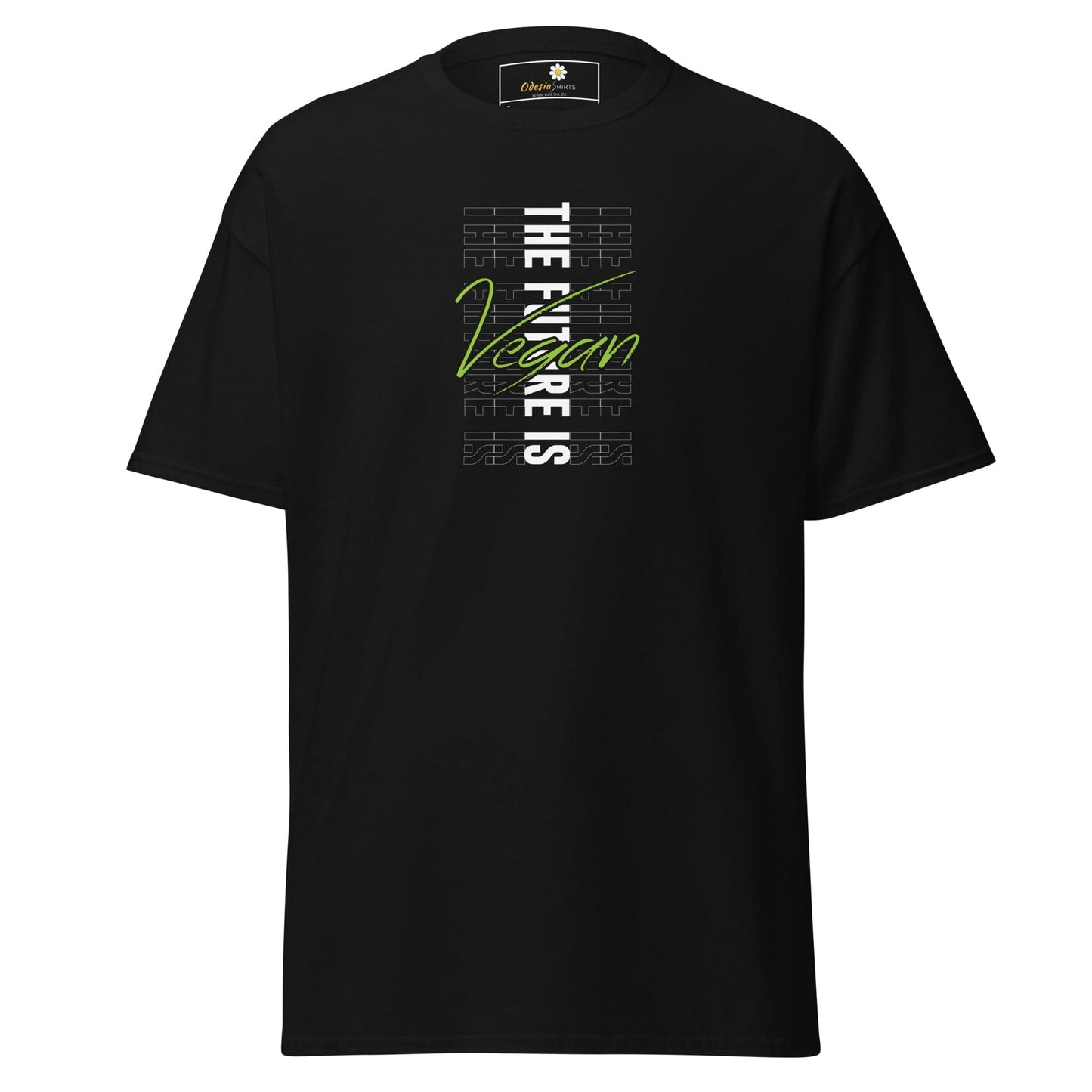 Unisex classic tee - GREEN THE FUTURE IS VEGAN - REGULAR - Black / S