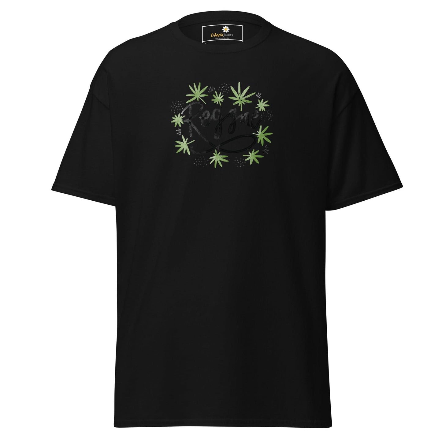Unisex classic t-shirt - MUSIC REGGAE LEAVES - REGULAR - Black / S