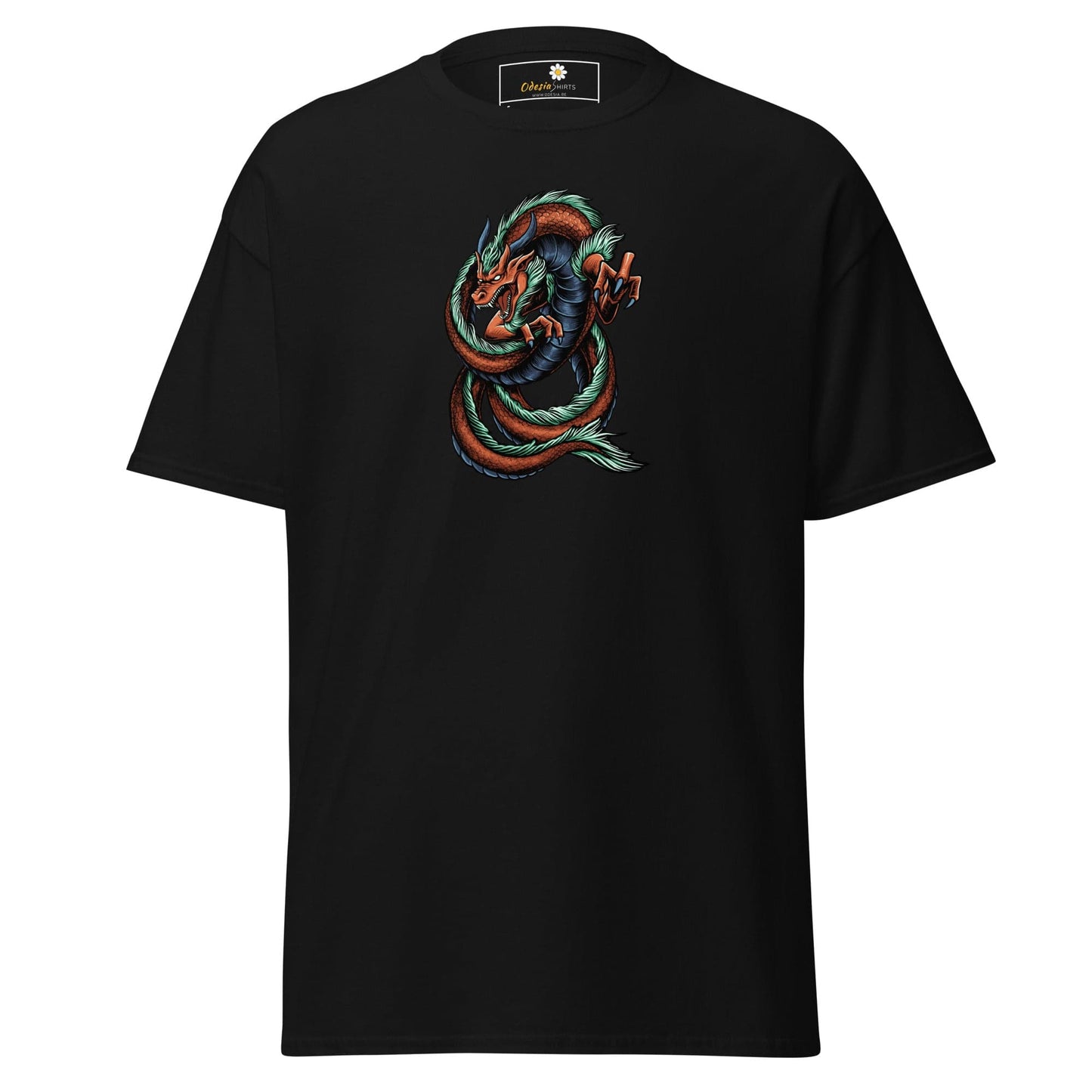 Unisex classic tee - MYSTIC RED GREEN DRAGON - REGULAR - Black / S