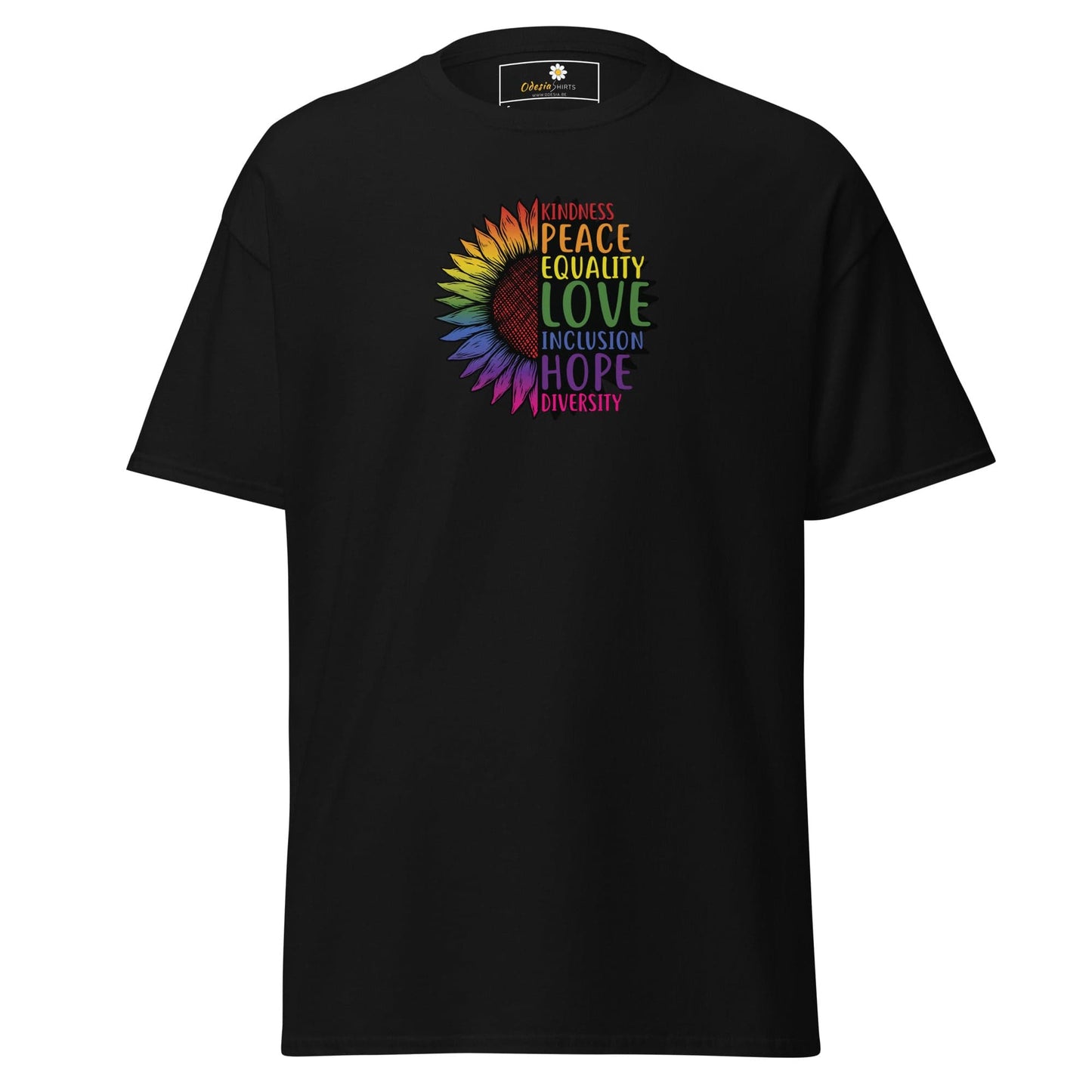 Unisex classic t-shirt - LGBTQ PEACE AND LOVE - REGULAR - Black / S