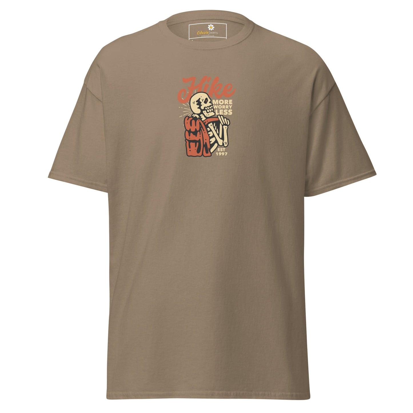 Unisex classic tee - SKULL SPORT HIKE MORE - REGULAR - Brown Savana / S