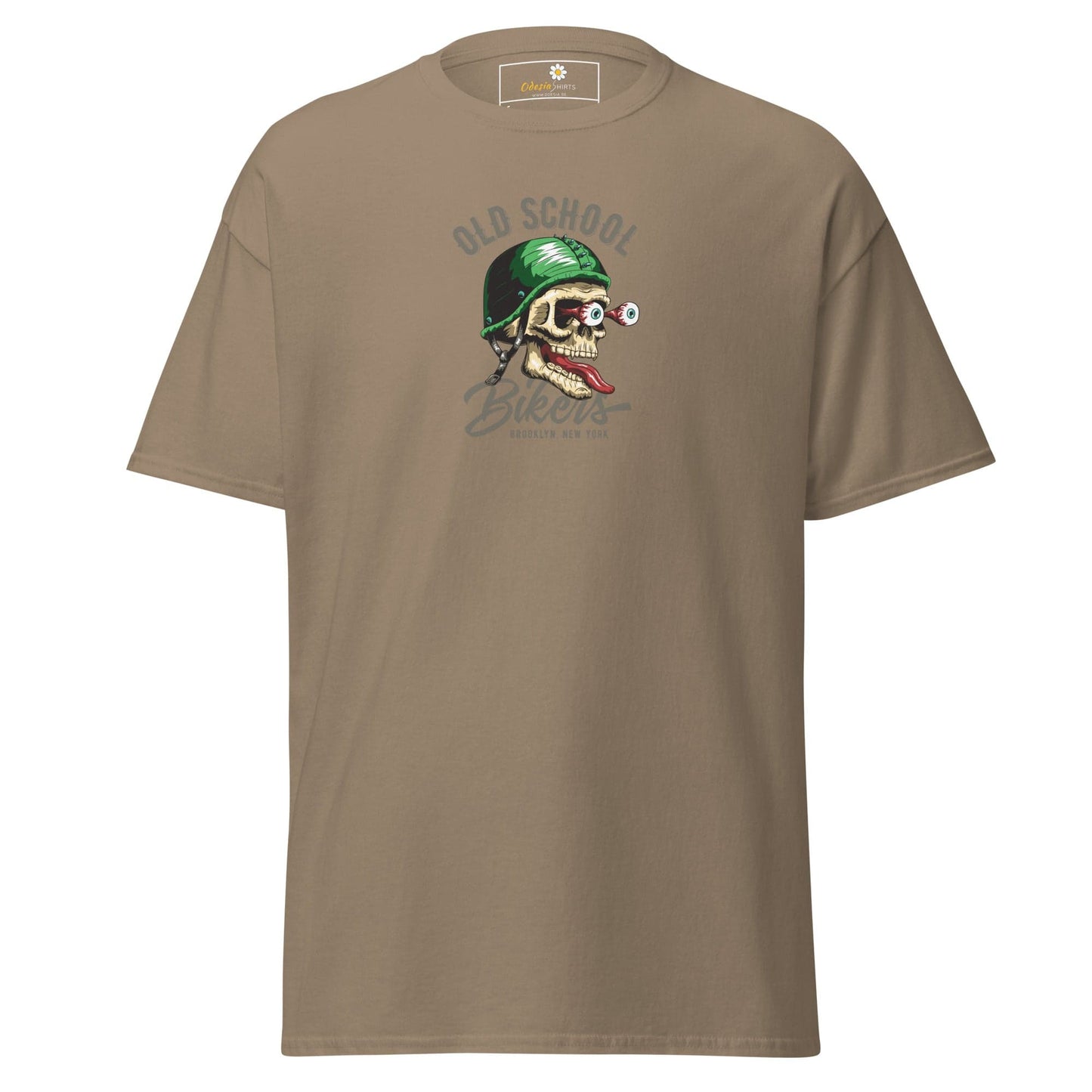 Unisex classic tee - SKULL OLD SCHOOL BIKERS - REGULAR - Brown Savana / S