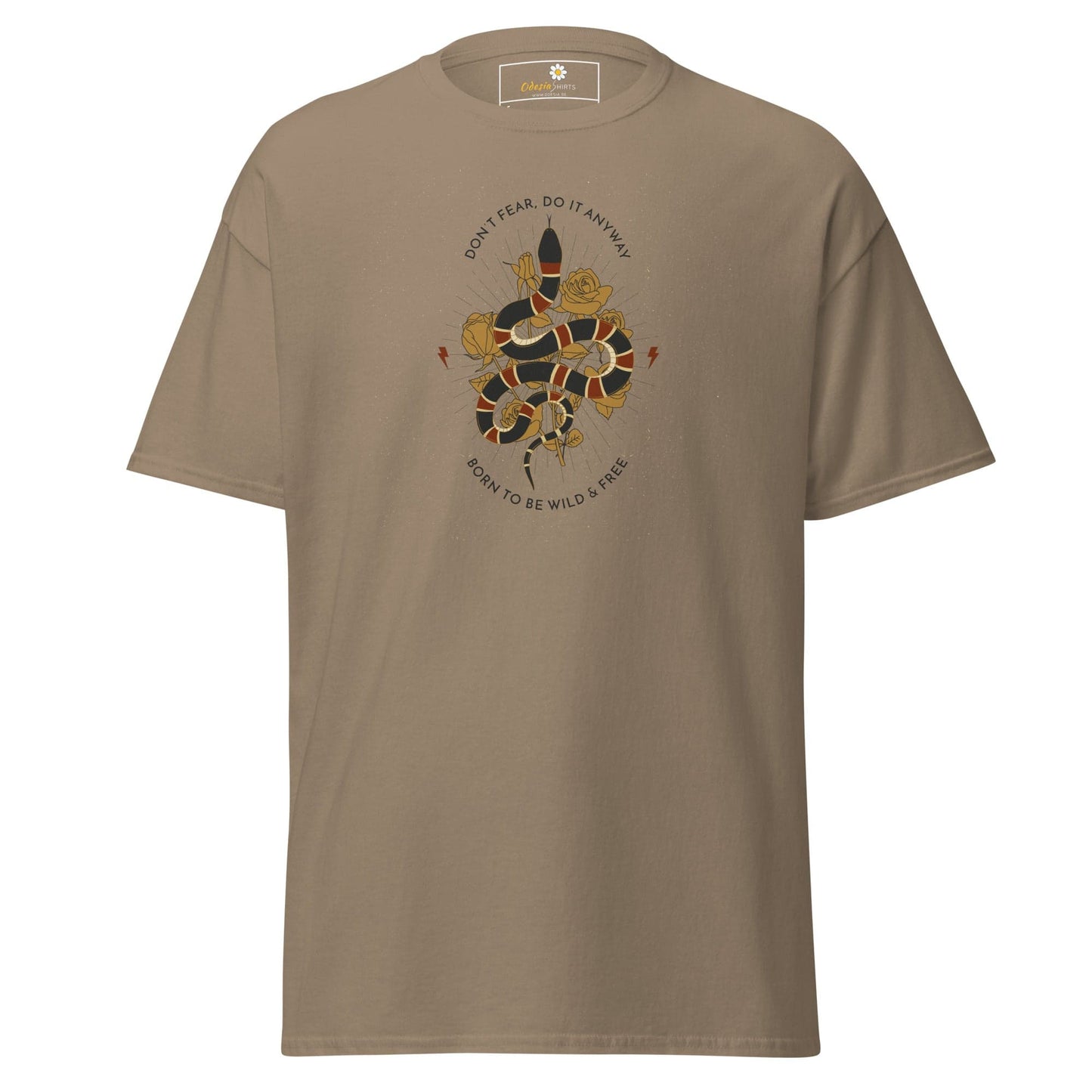 Unisex classic t-shirt - SNAKE TO BE WILD - REGULAR - Brown Savana / S