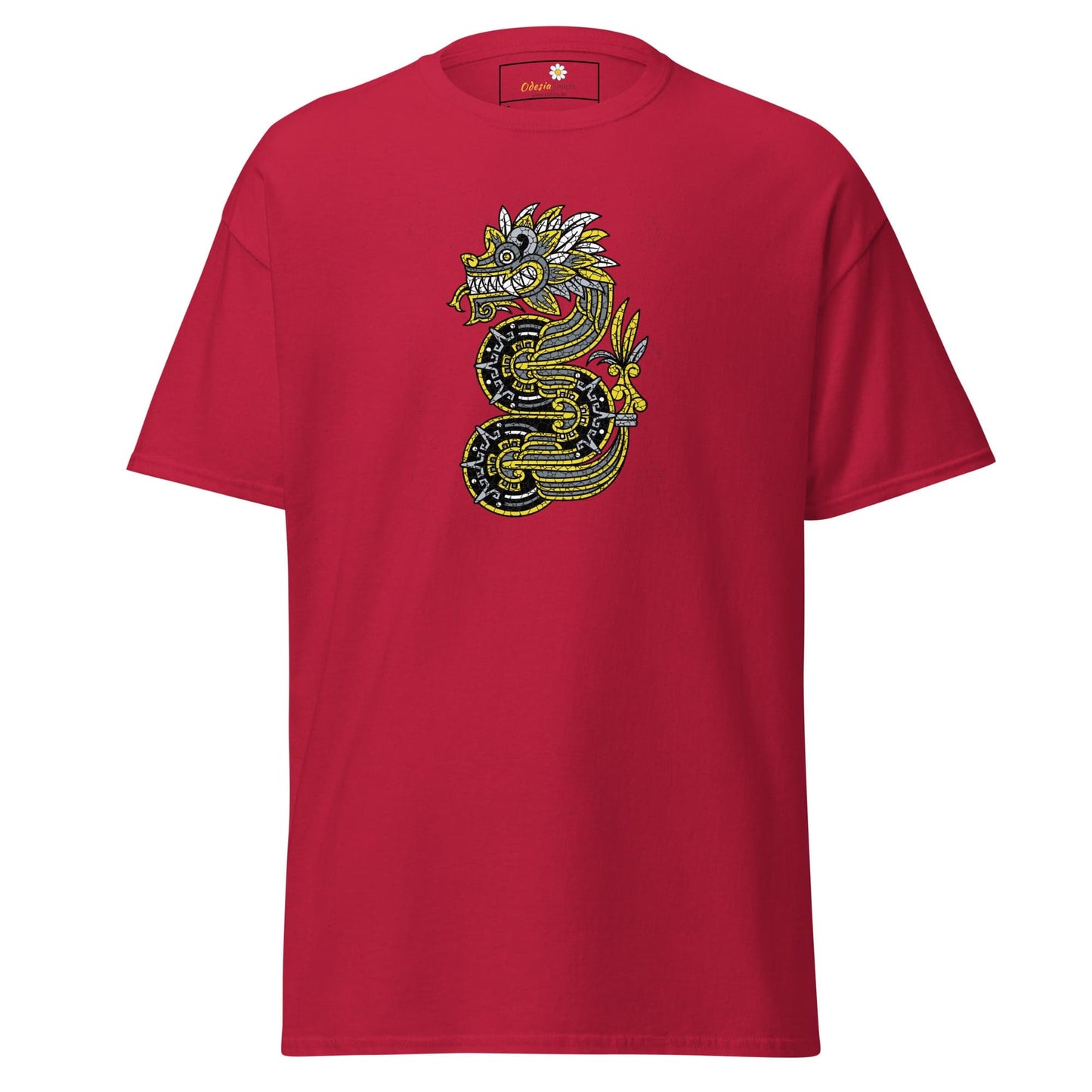 Unisex classic t-shirt - MYSTIC YELLOW GREY DRAGON - REGULAR - Cardinal / S
