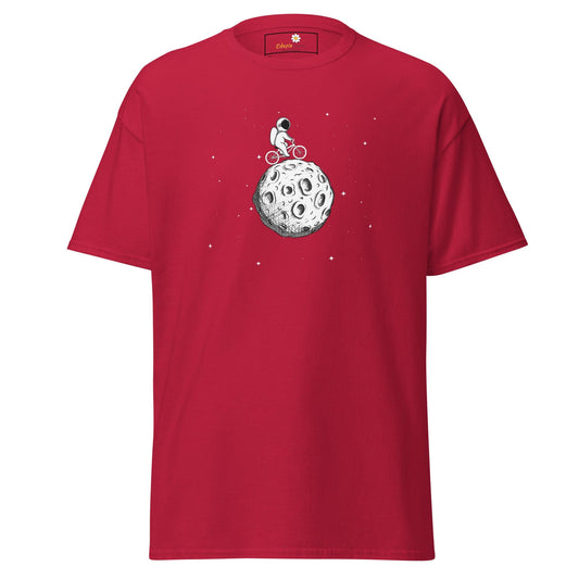 Unisex classic t-shirt - ASTRONAUT RIDING BIKE MOON - REGULAR - Cardinal / S