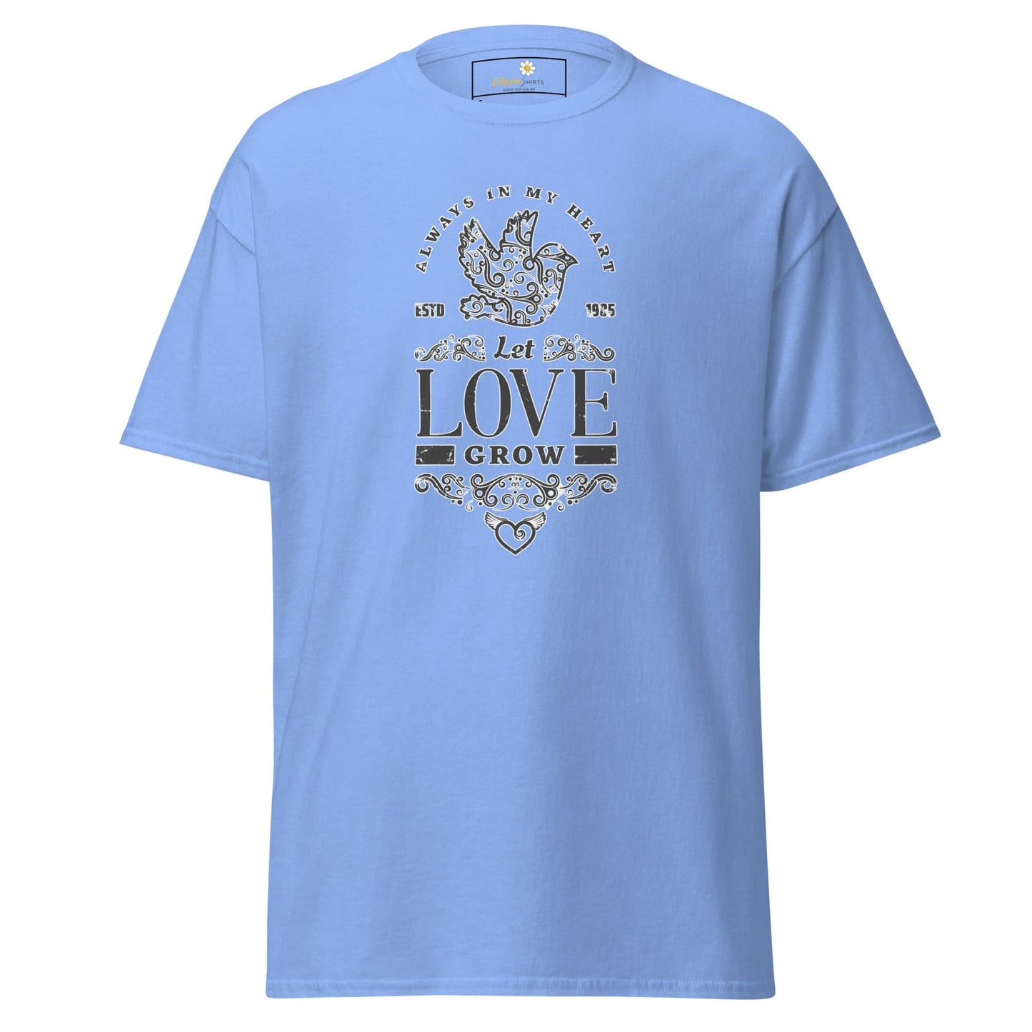 Unisex classic tee - POSITIVE LET LOVE GROW - REGULAR - Carolina Blue / S