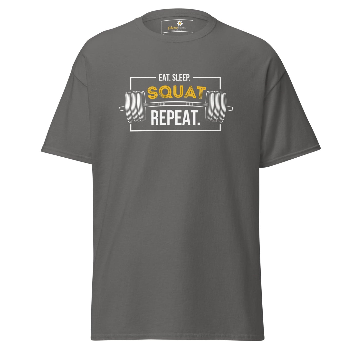 Unisex classic t-shirt - SPORT SQUAT REPEAT - REGULAR - Charcoal / S