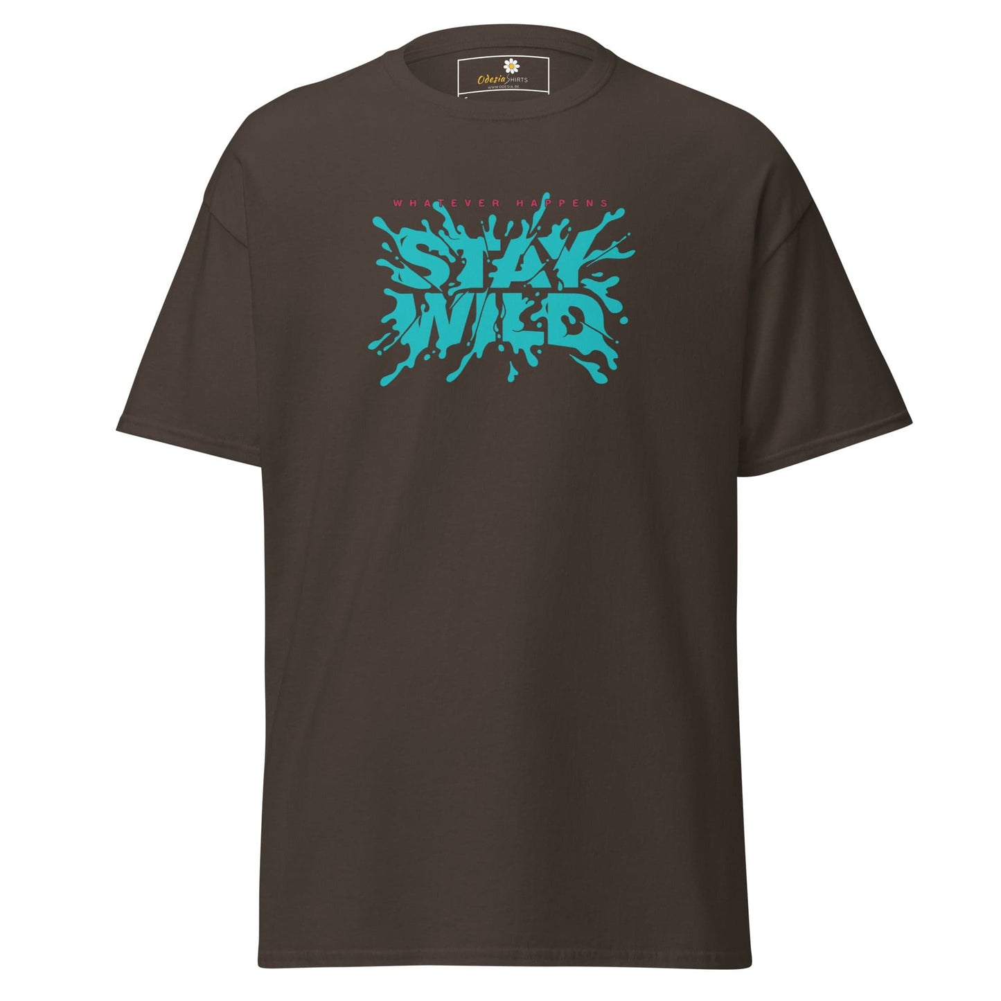 Unisex classic t-shirt - TEXT STAY WILD - REGULAR - Dark Chocolate / S