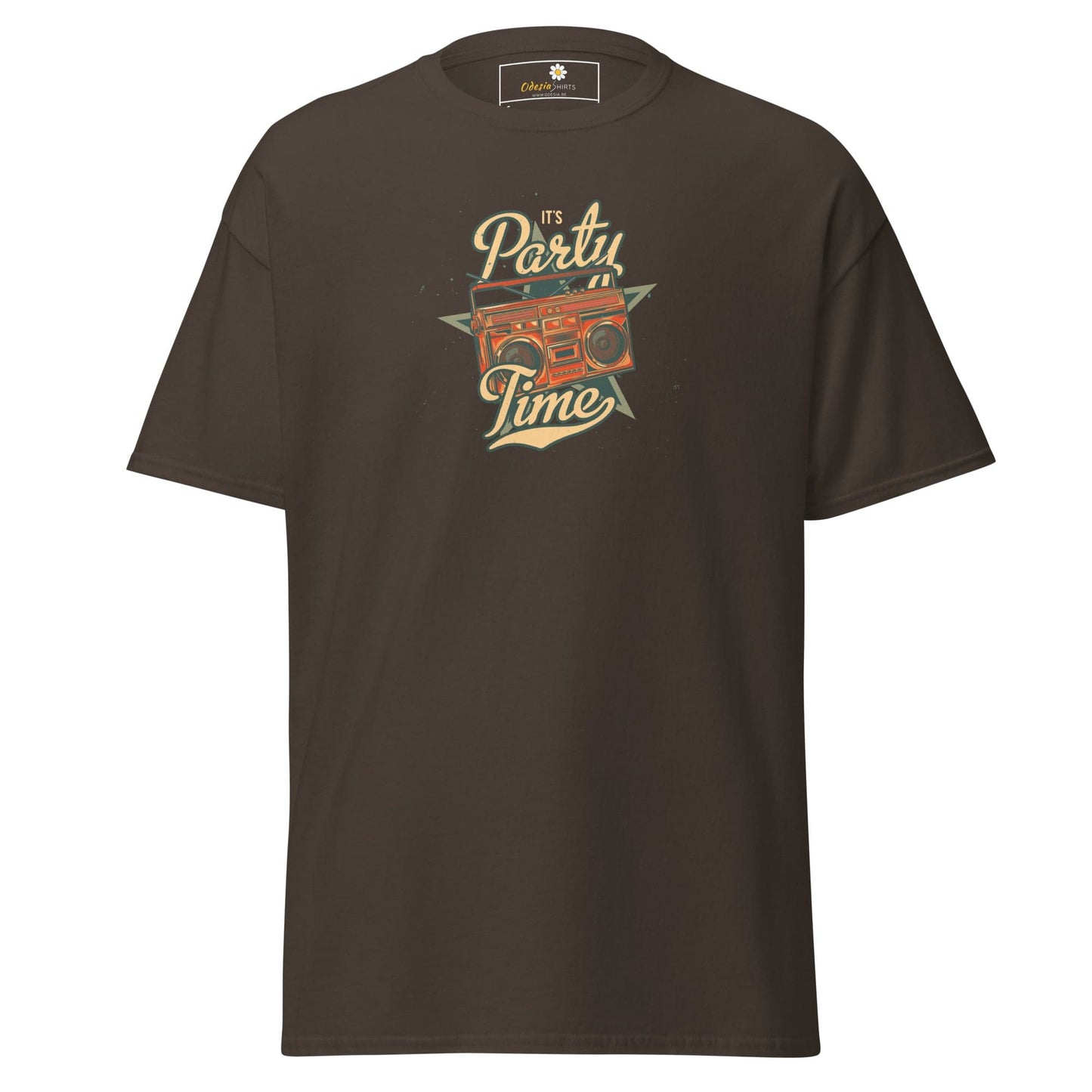 Unisex classic tee - MUSIC PARTY TIME - REGULAR - Dark Chocolate / S