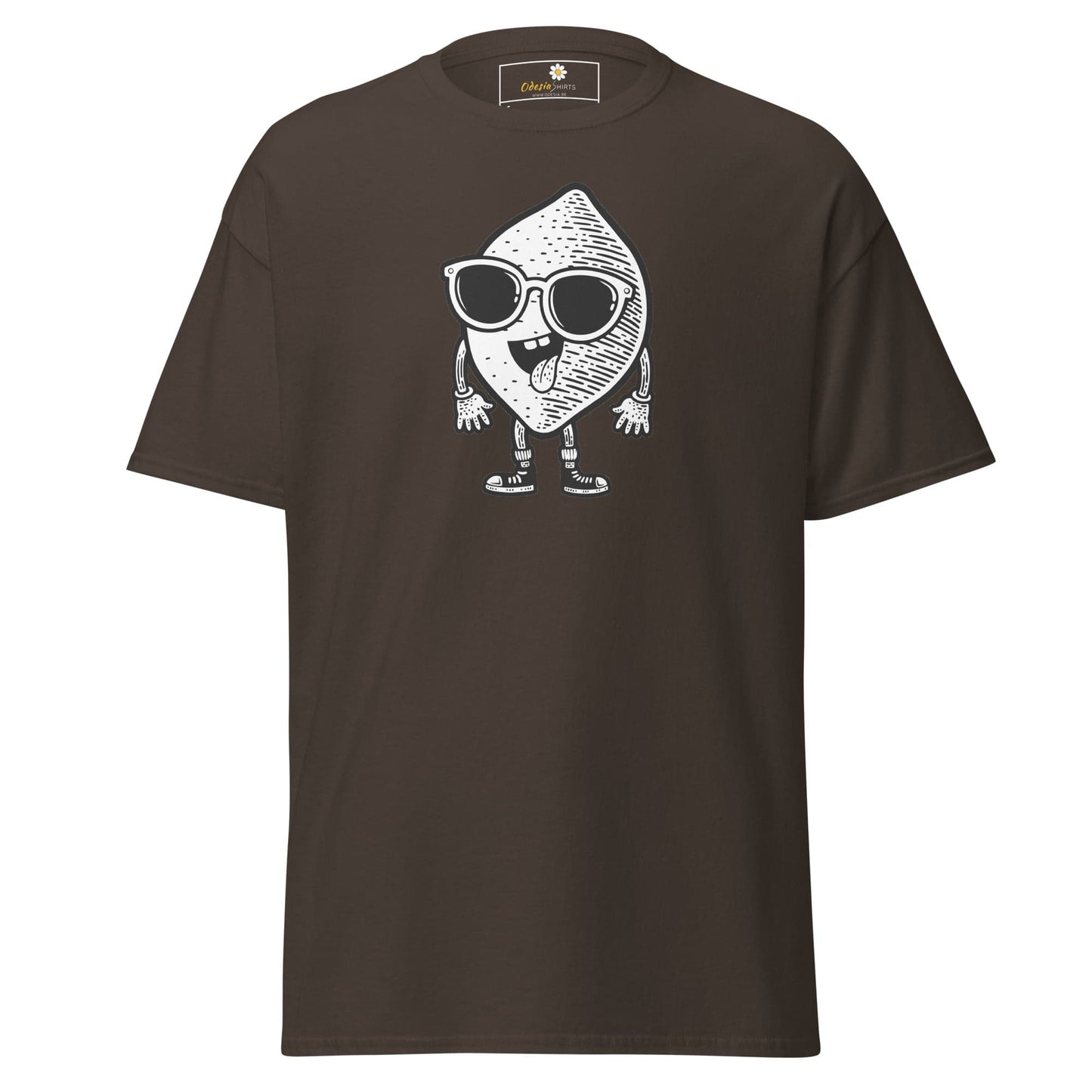 Unisex classic t-shirt - FUN LEMON FACE - REGULAR - Dark Chocolate / S