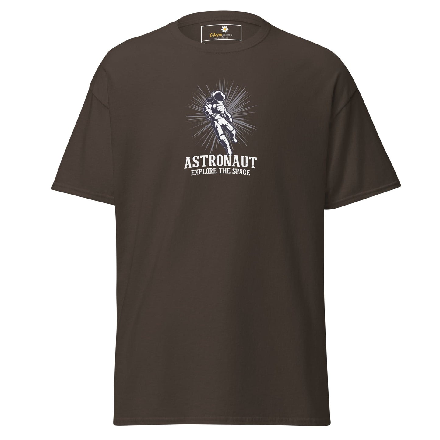 Unisex classic tee - ASTRONAUT EXPLORE SPACE - REGULAR - Dark Chocolate / S