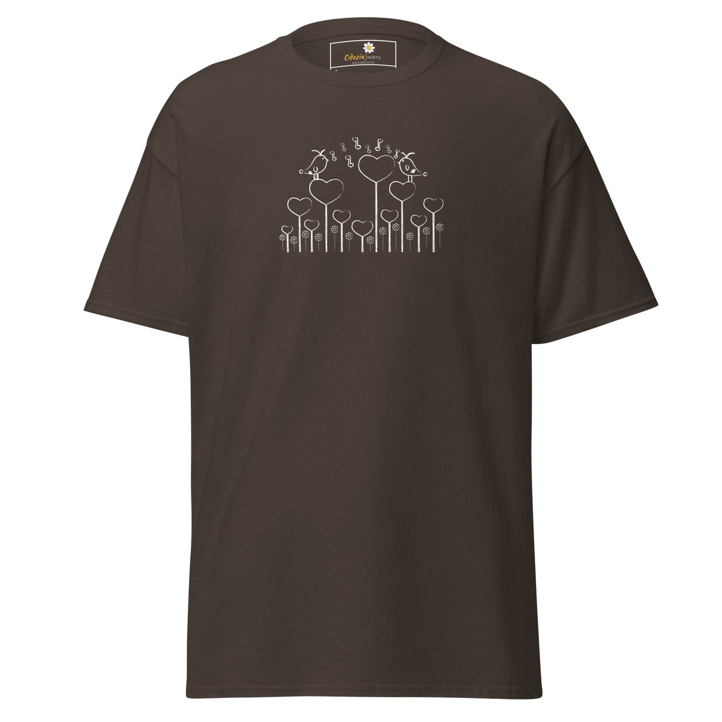 Unisex classic tee - NATURE BIRDS ON STICK - REGULAR - Dark Chocolate / S