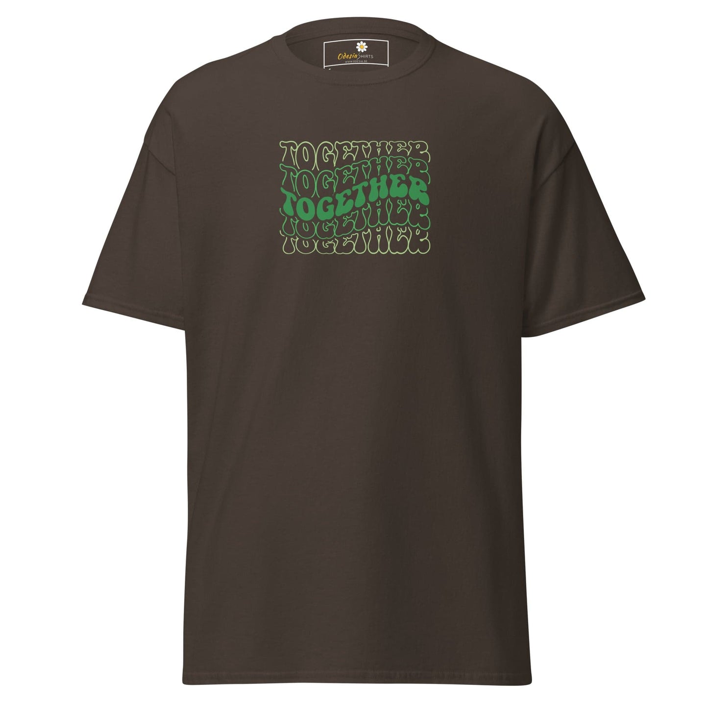 Unisex classic tee - TEXT POSITIVE TOGETHER - REGULAR - Dark Chocolate / S