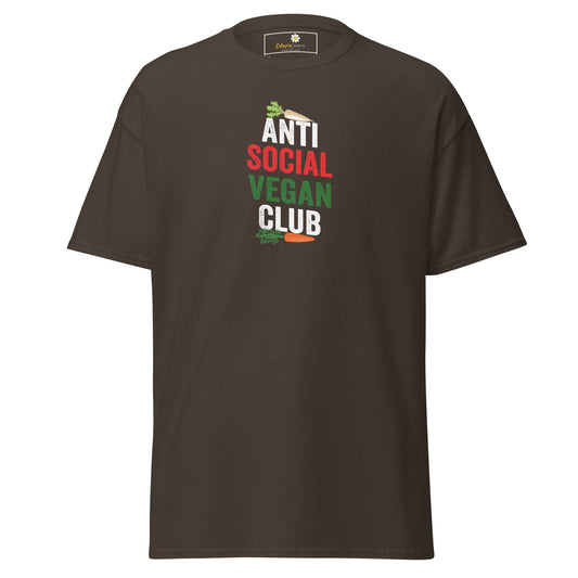Unisex classic tee - GREEN VEGAN CLUB - REGULAR - Dark Chocolate / S