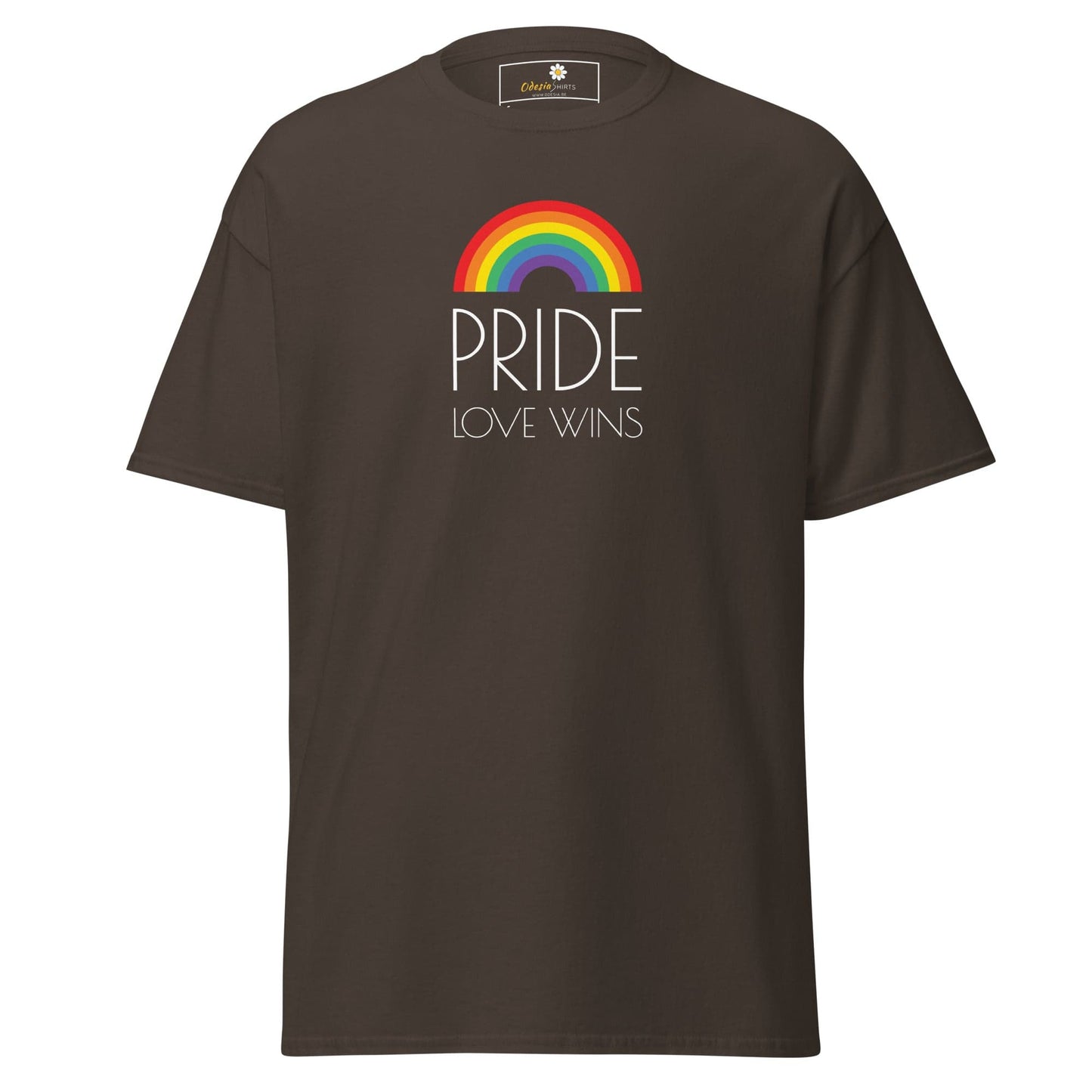 Unisex classic t-shirt - LGBTQ PRIDE LOVE WINS - REGULAR - Dark Chocolate / S