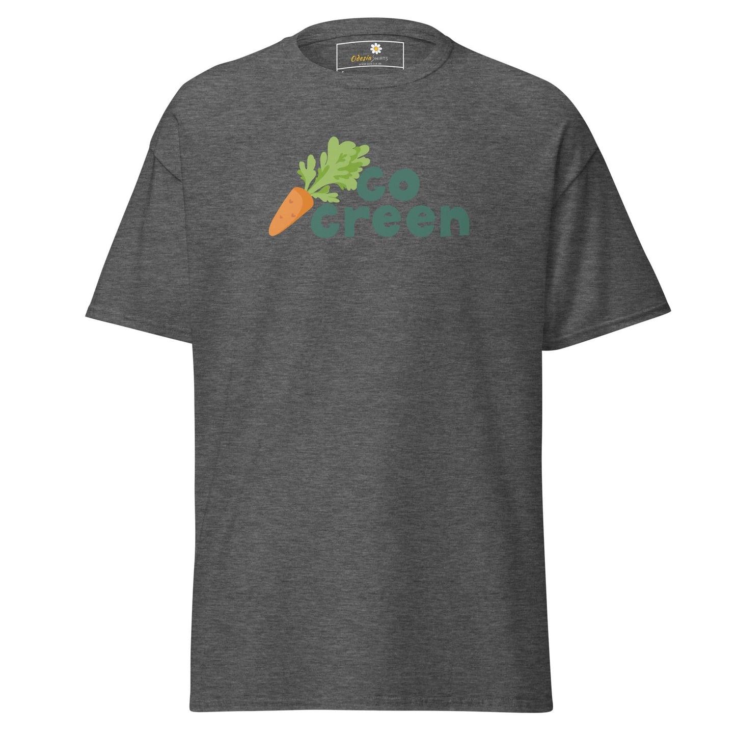Unisex classic t-shirt - VEGAN GO GREEN - REGULAR - Dark Heather / S