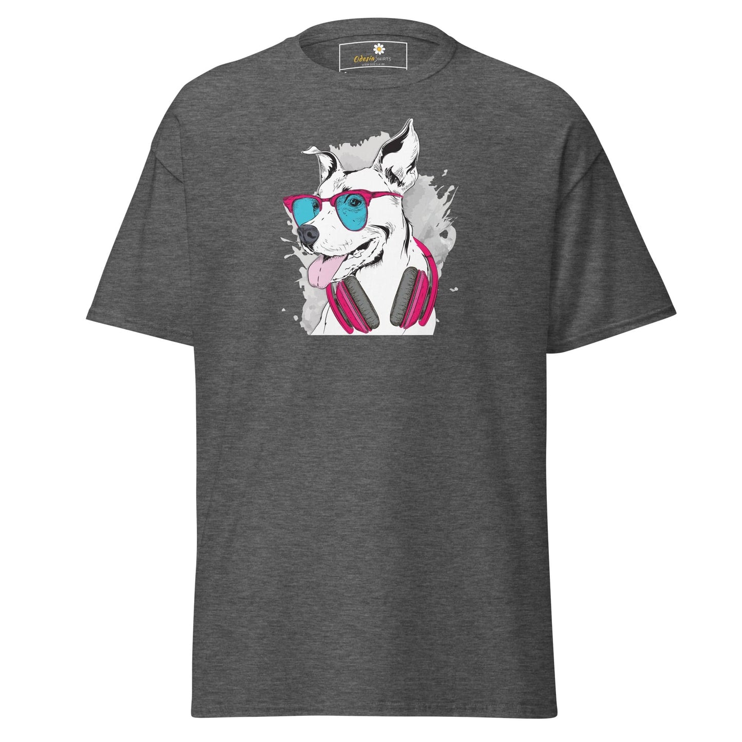 Unisex classic t-shirt - ANIMALS MUSIC DOG - REGULAR - Dark Heather / S