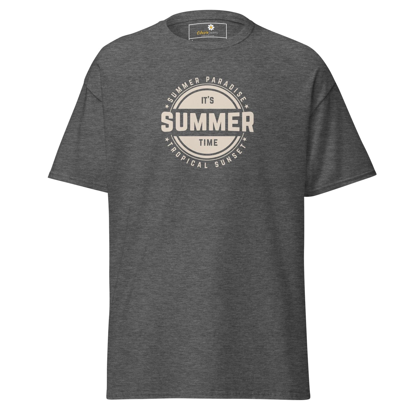 Unisex classic t-shirt - SUMMER TROPICAL - REGULAR - Dark Heather / S