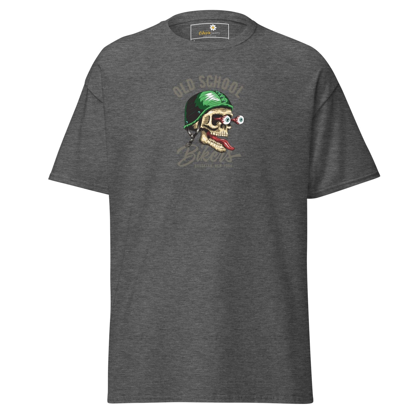 Unisex classic tee - SKULL OLD SCHOOL BIKERS - REGULAR - Dark Heather / S