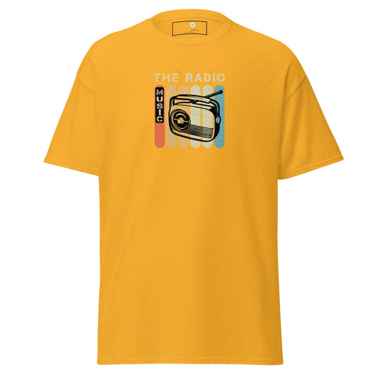 Unisex classic t-shirt - MUSIC THE RADIO - REGULAR - Gold / S