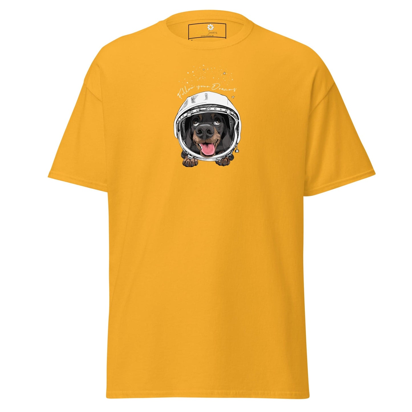 Unisex classic tee - ASTRONAUT ANIMALS DREAMS - REGULAR - Gold / S