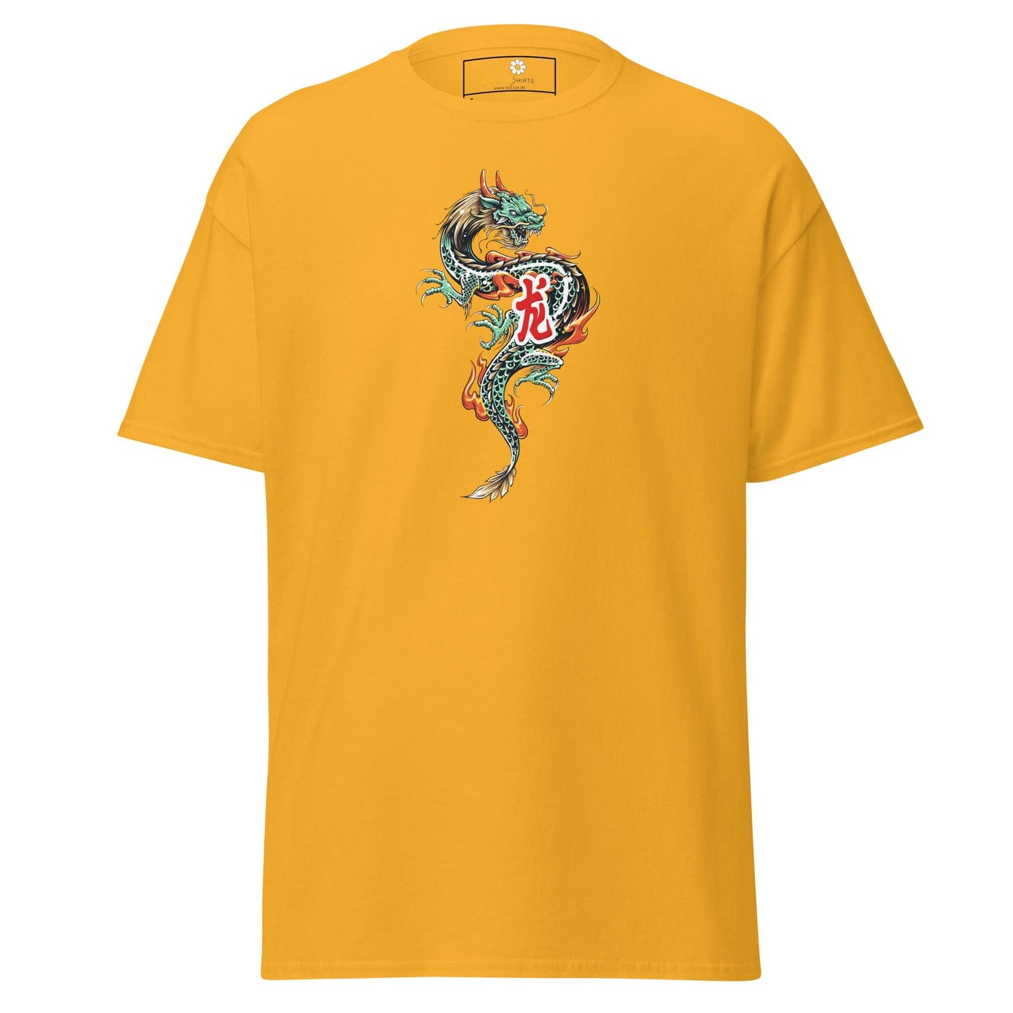 Unisex classic tee - MYSTIC GREEN DRAGON - REGULAR - Gold / S