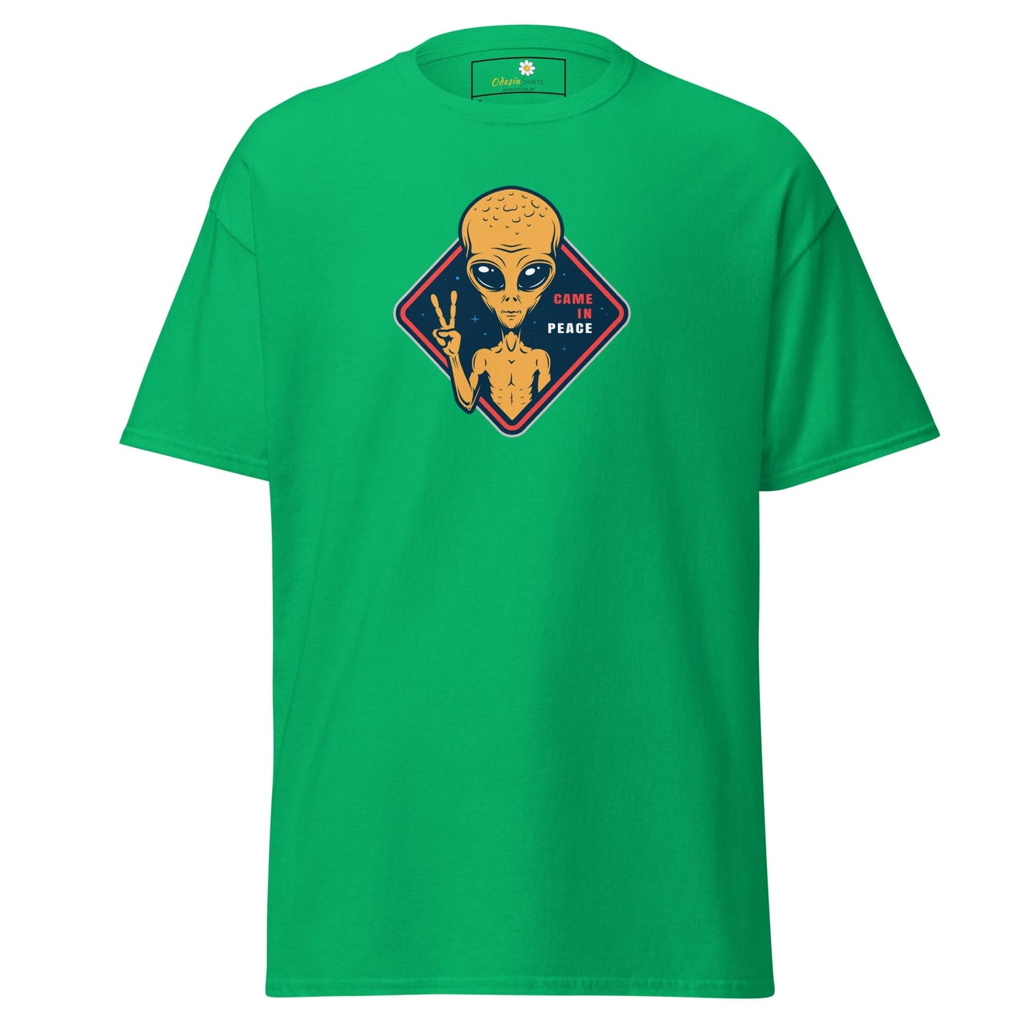 Unisex classic t-shirt - SPACE ALIENS COME IN PEACE - REGULAR - Irish Green / S