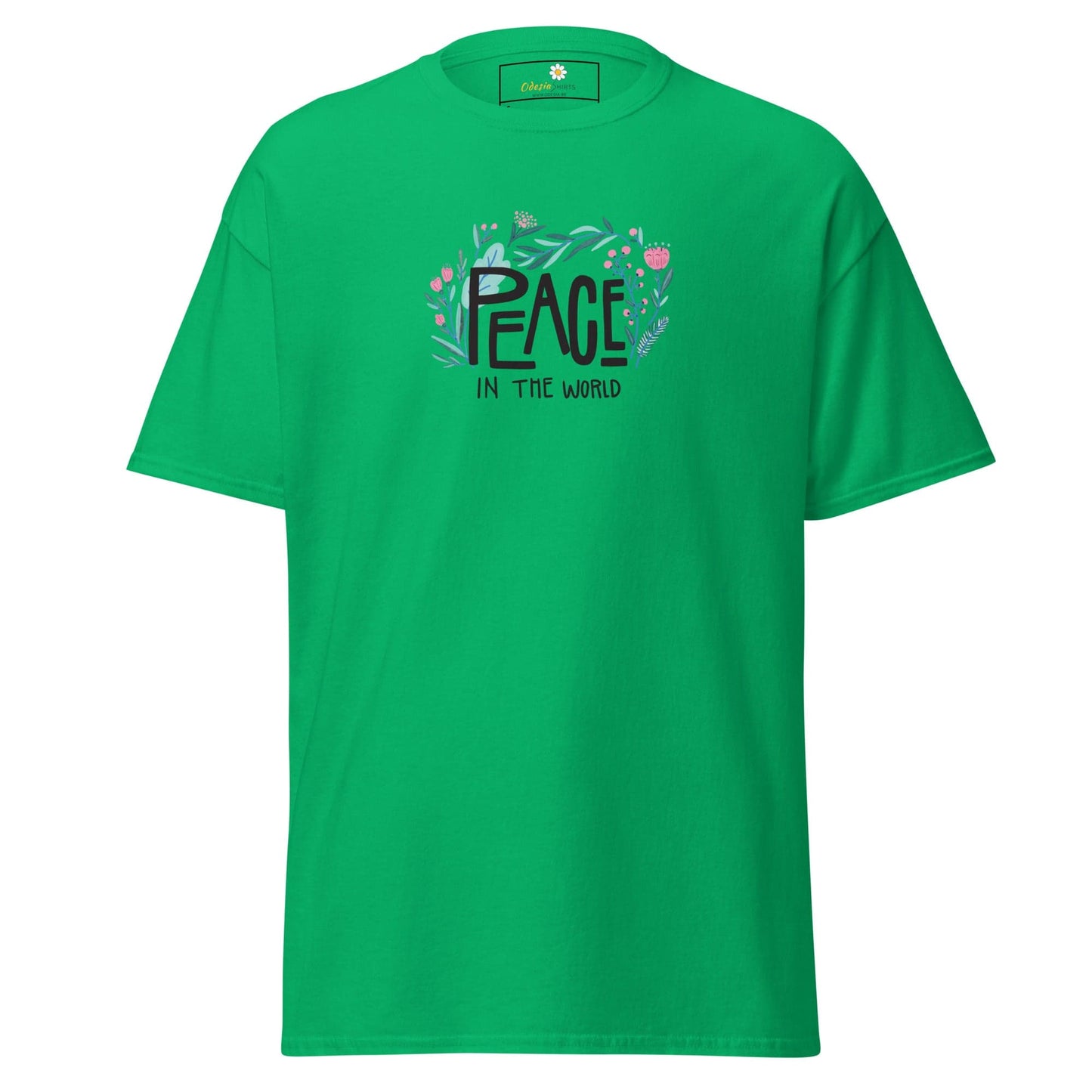 Unisex classic tee - POSITIVE TEXT PEACE IN THE WORLD - REGULAR - Irish Green / S