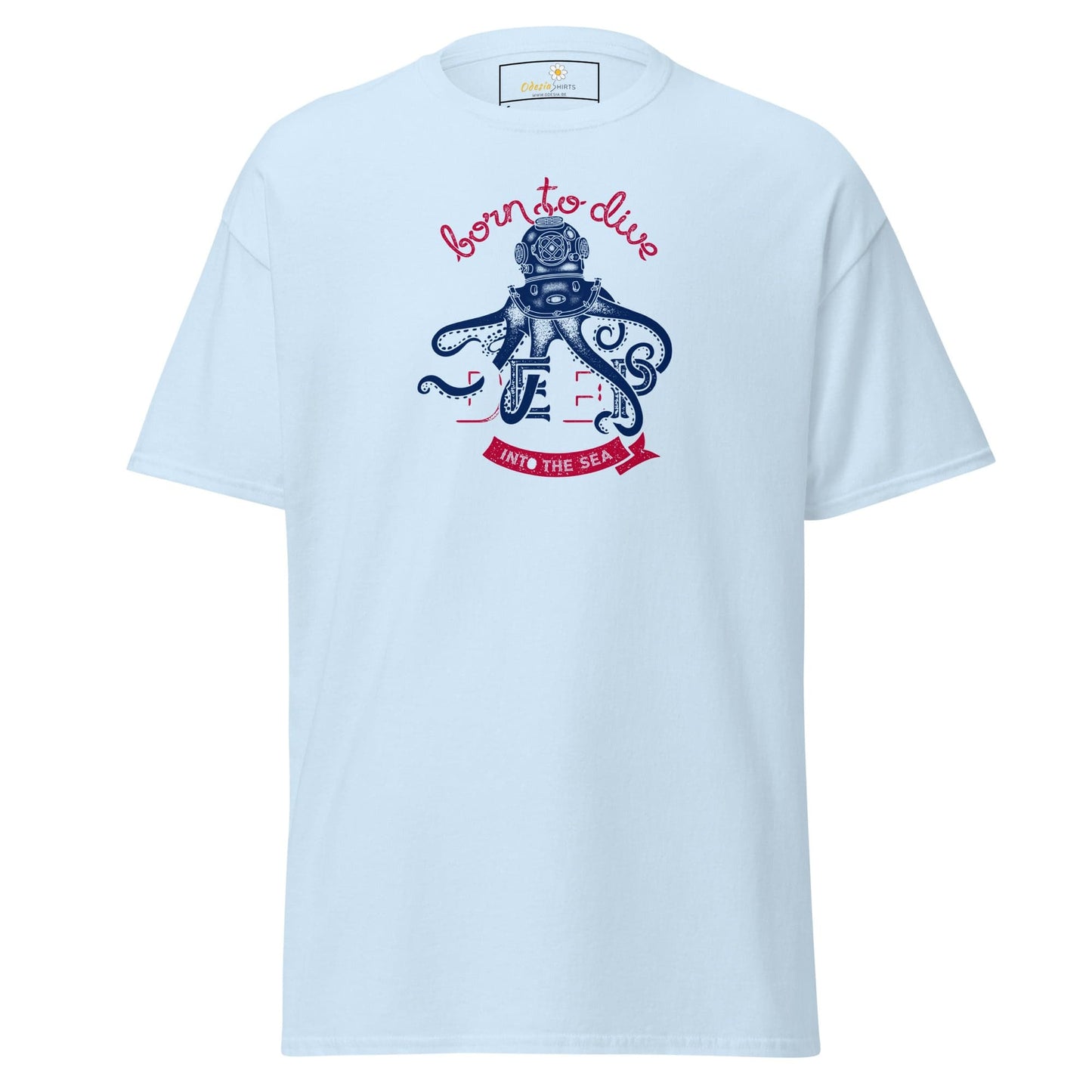 Unisex classic t-shirt - SPORT BORN TO DIVE - REGULAR - Light Blue / S