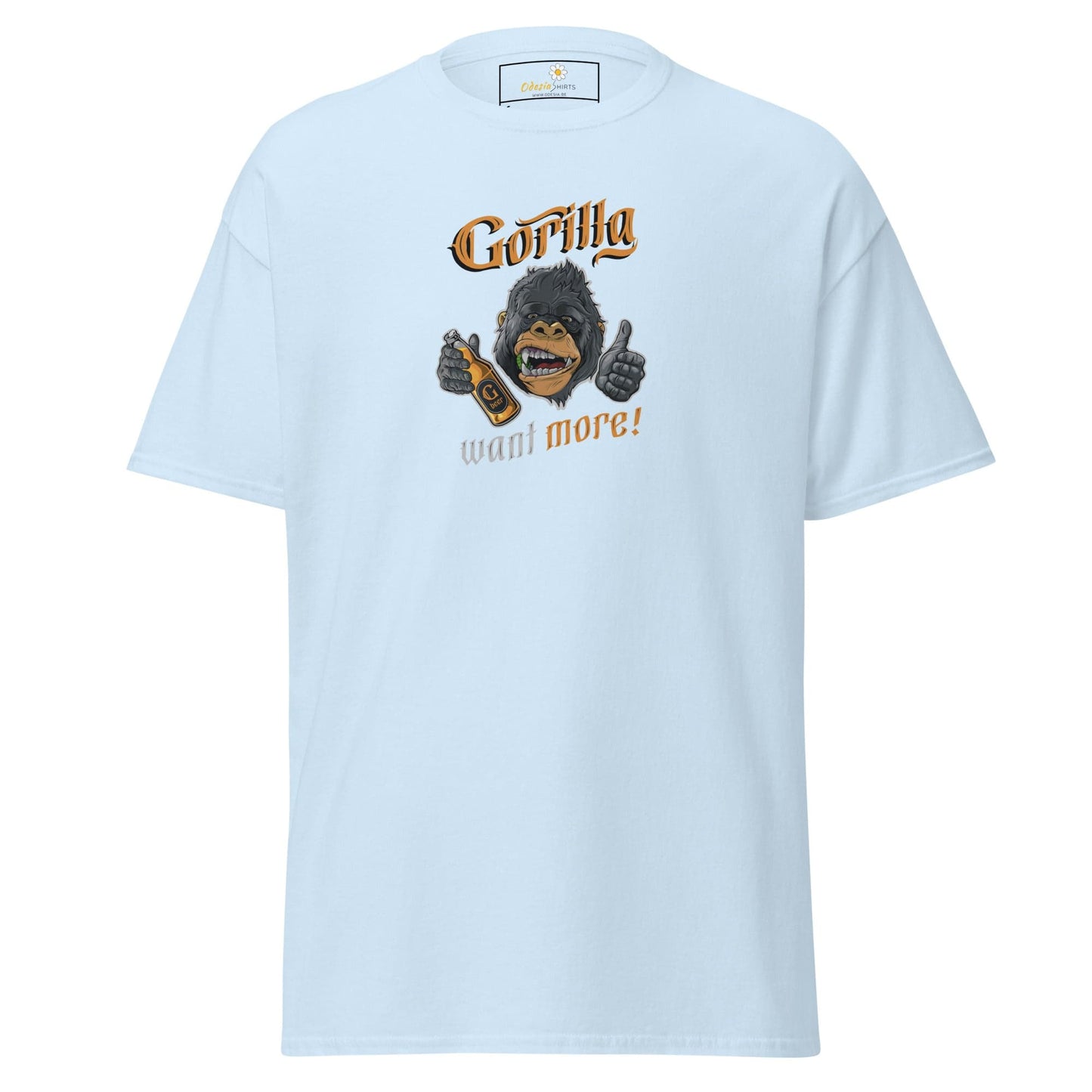 Unisex classic t-shirt - FUN WILD LIFE GORILLA WANT MORE - REGULAR - Light Blue / S