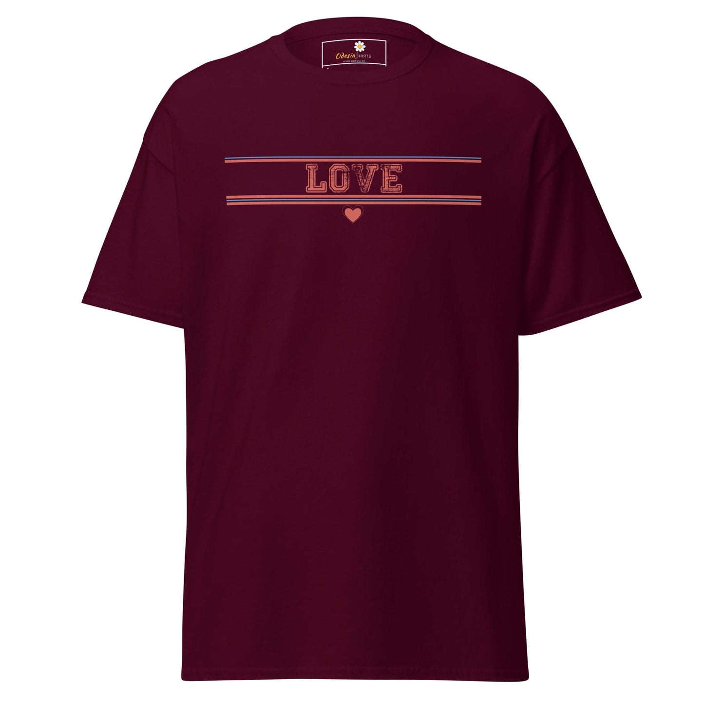 Unisex classic t-shirt - TEXt LOVE - REGULAR - Maroon / S