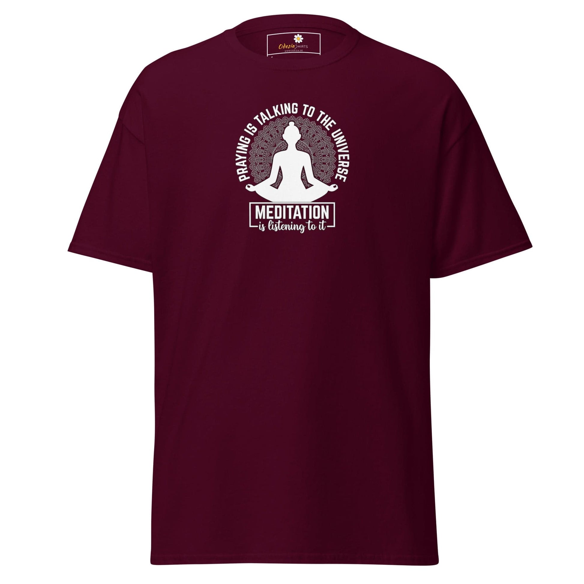 Unisex classic tee - SPIRITUAL MEDITATION IS LISTENING - REGULAR - Maroon / S