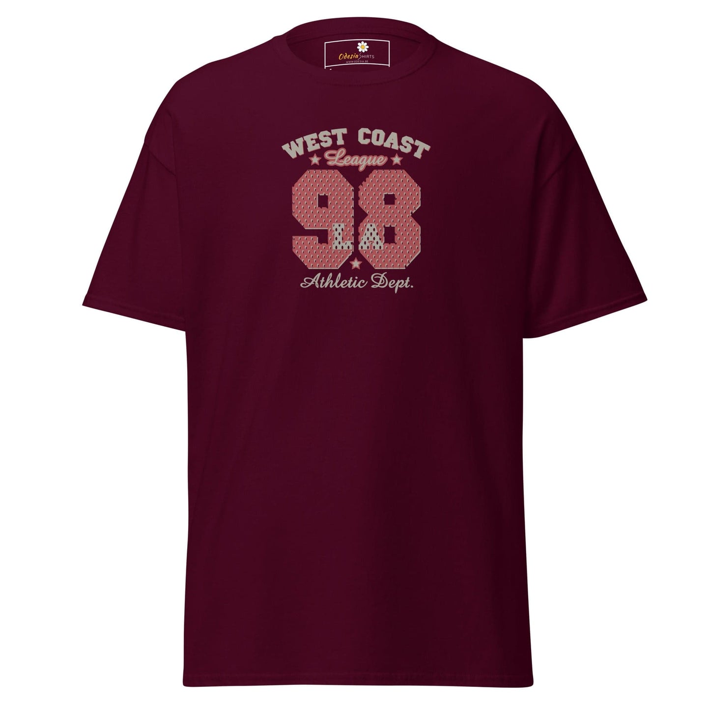 Unisex classic t-shirt - SPORT WEST COAST 98 - REGULAR - Maroon / S