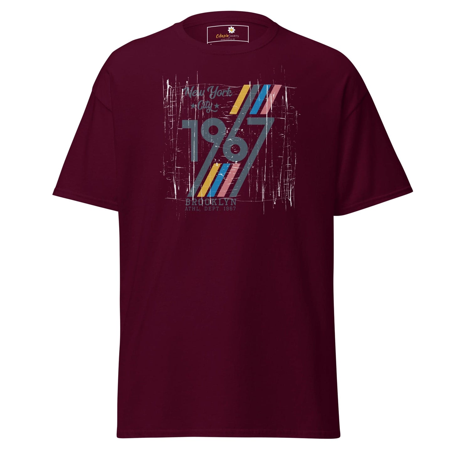 Unisex classic t-shirt - URBAN 1967 NY CITY - REGULAR - Maroon / S
