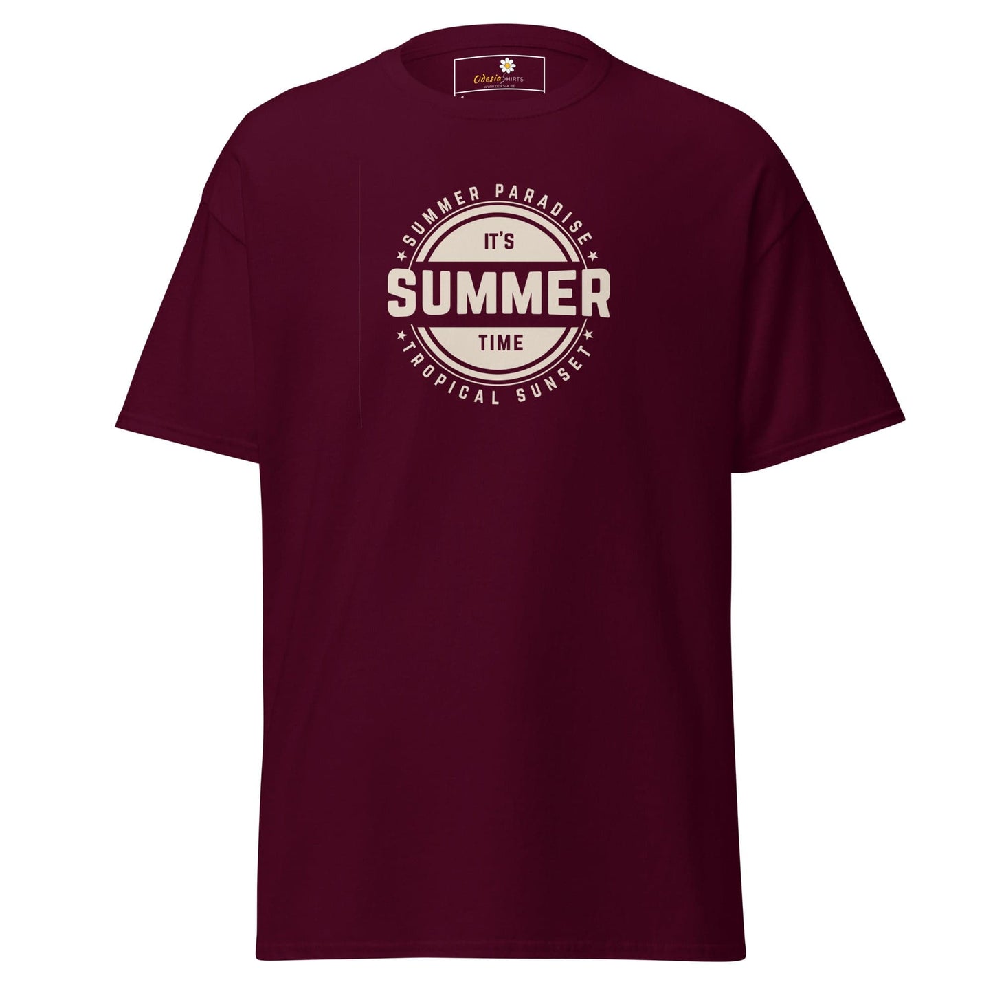 Unisex classic t-shirt - SUMMER TROPICAL - REGULAR - Maroon / S