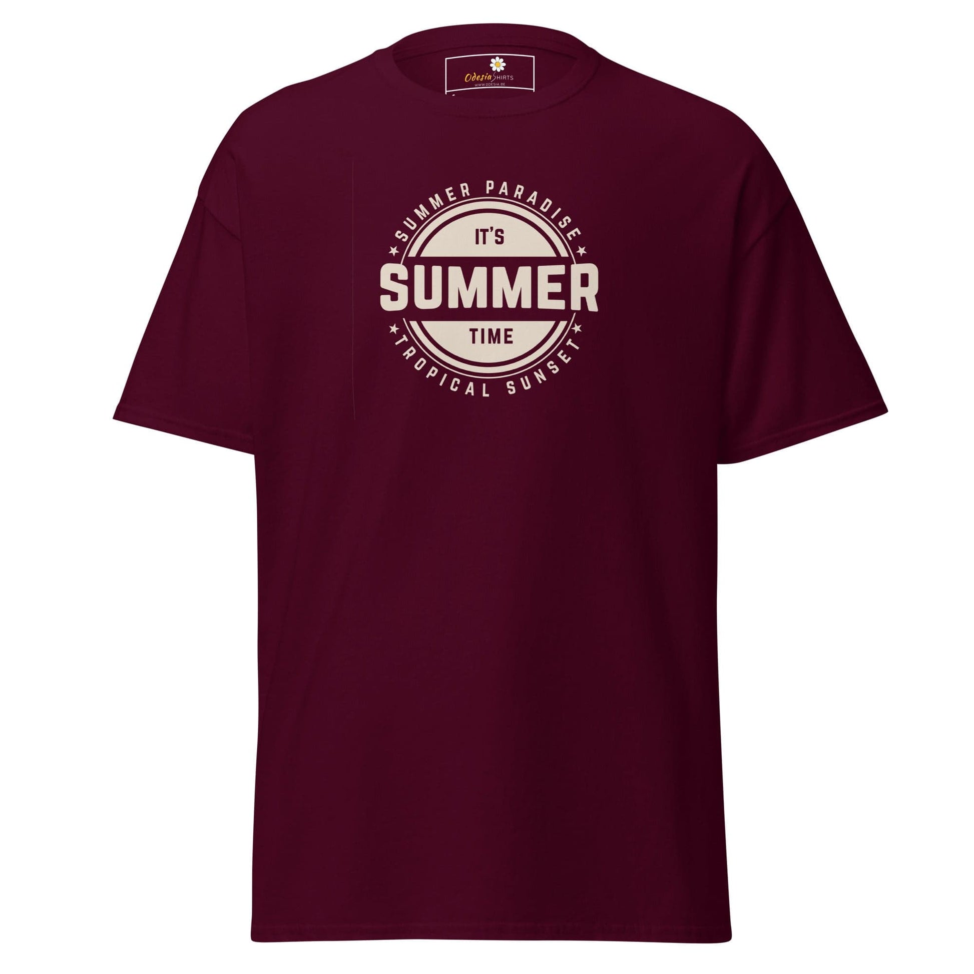 Unisex classic t-shirt - SUMMER TROPICAL - REGULAR - Maroon / S