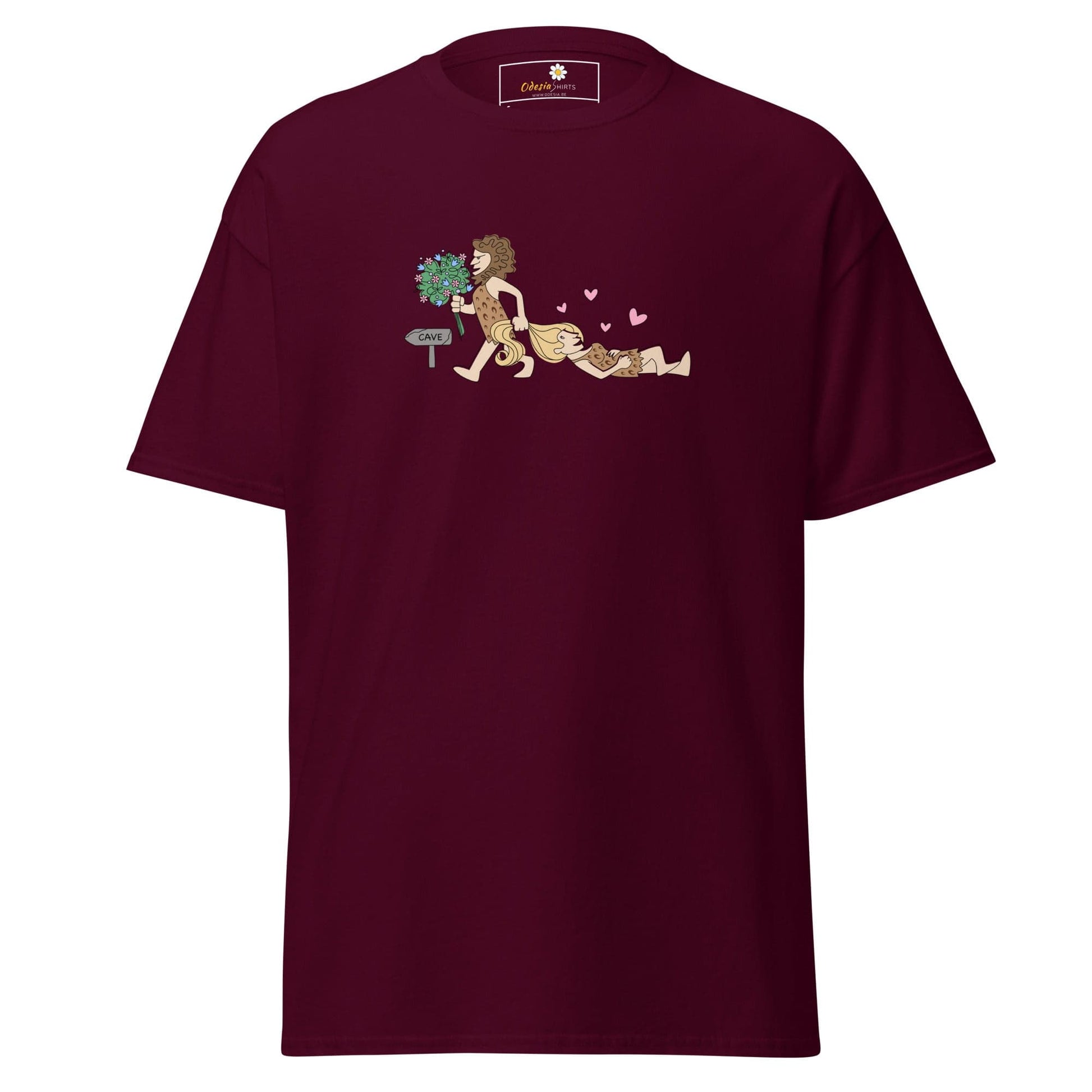 Unisex classic tee - FUN CAVEMAN - REGULAR - Maroon / S