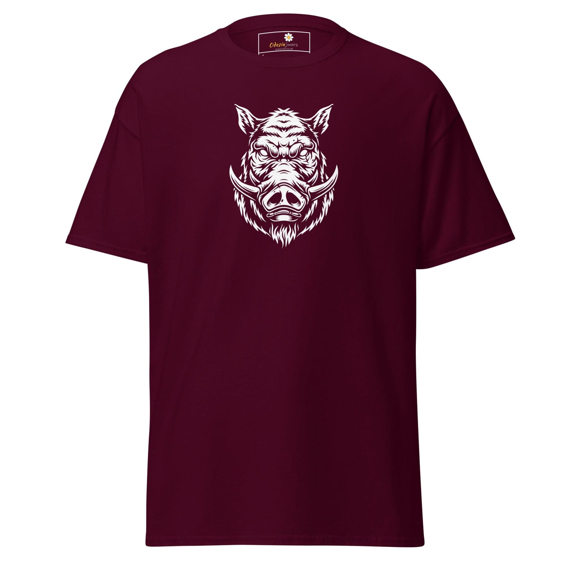 Unisex classic t-shirt - WILD LIFE PIG - REGULAR - Maroon / S