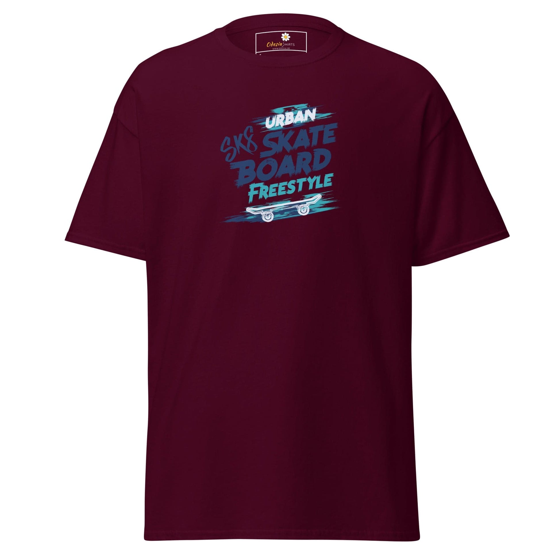Unisex classic t-shirt - SPORT SKATEBOARD FREESTYLE - REGULAR - Maroon / S
